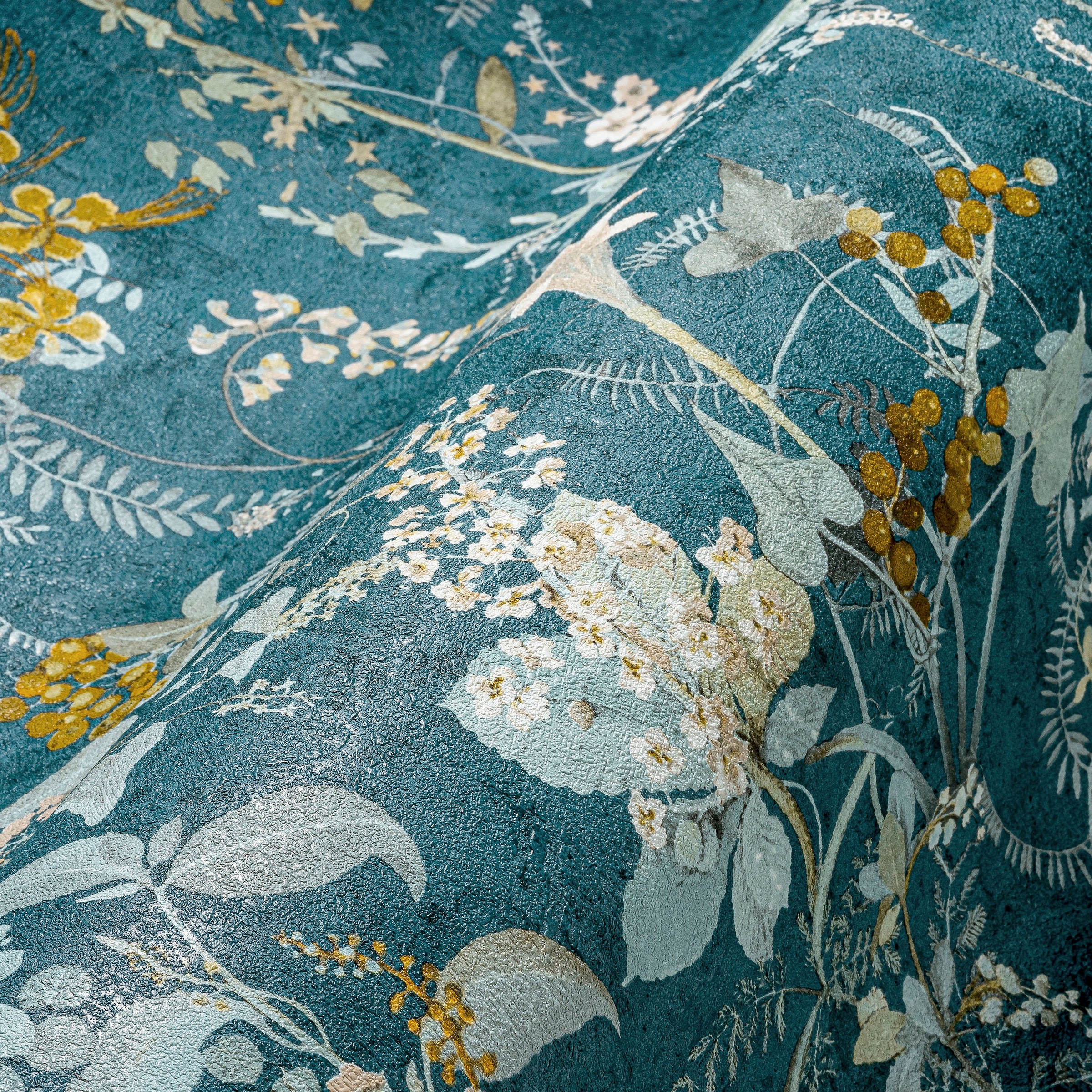 A.S. Création Vliestapete »THE BOS Landhaus Blumentapete« gemustert | matt | neutral strukturiert Pflanzen Floral Tapeten Wohnzimmer Schlafzimmer Küche Design Optik