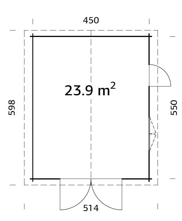 Palmako Garage »Roger«, BxTxH: 514x598x287 cm, mit Holztor, naturbelassen