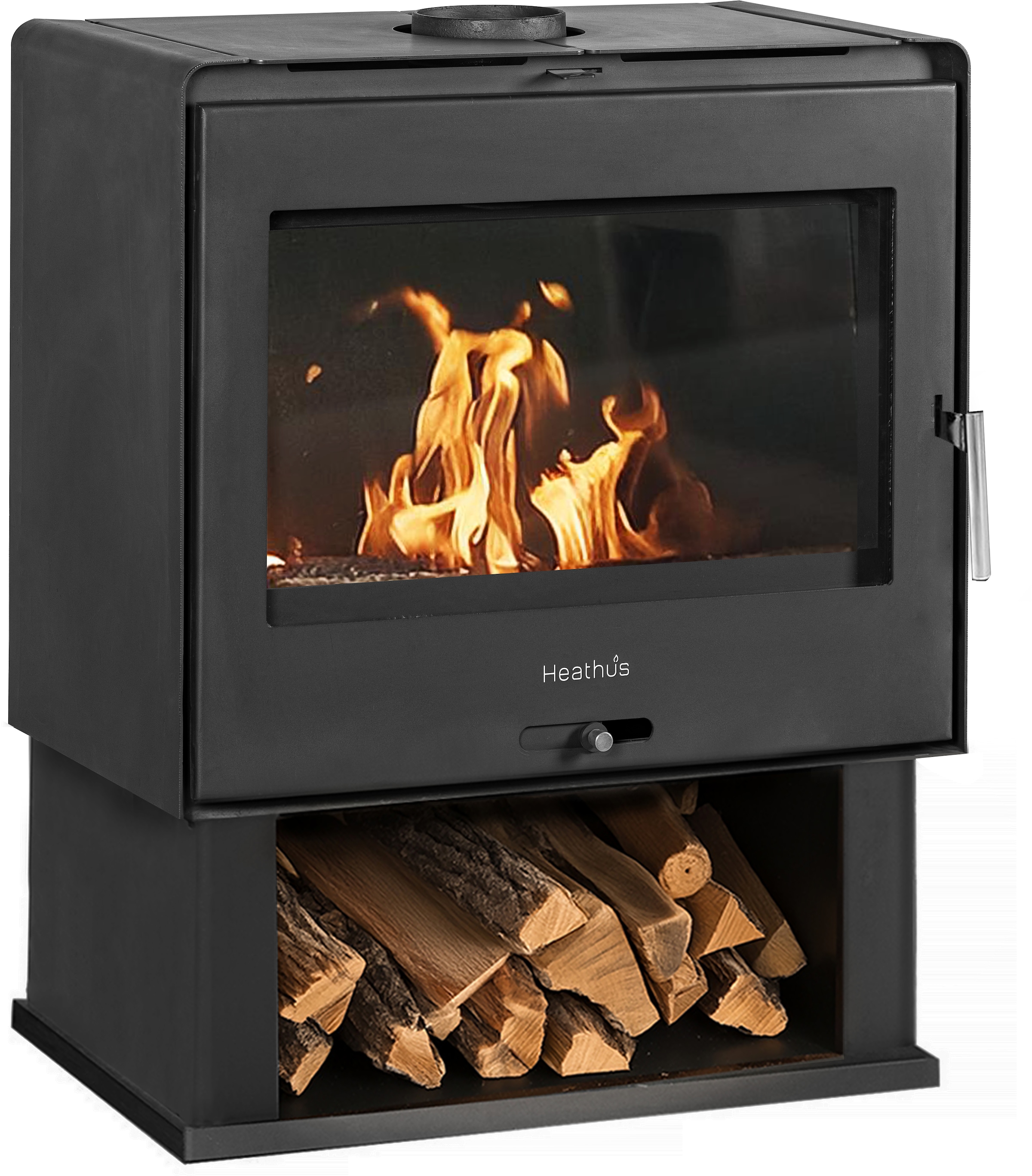 Heathus Kaminofen »»B 57« mit Holzfach«, Holzscheite bis 50 cm, mit Holzfach