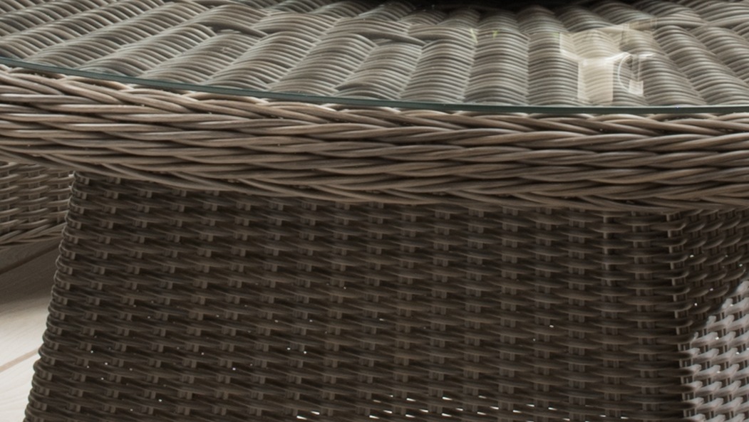 Destiny Garten-Essgruppe »LUNA« Set, 4x Sessel, 1x Tisch Ø 150x75cm mit Drehteller, inkl. Auflagen, 14 Stk. tlg. Aluminium, Polyrattan