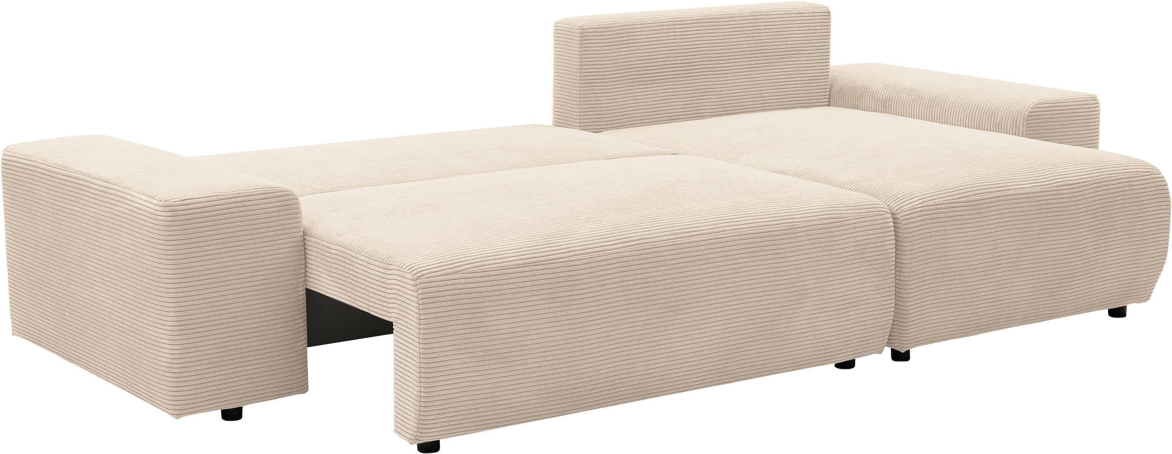 WERK2 Ecksofa »Amsterdam mit Bett & Bettkasten, viel Platz, bequem, Breite 300cm« Cord, L-Form, XXL, Schlaffunktion, Bettkasten