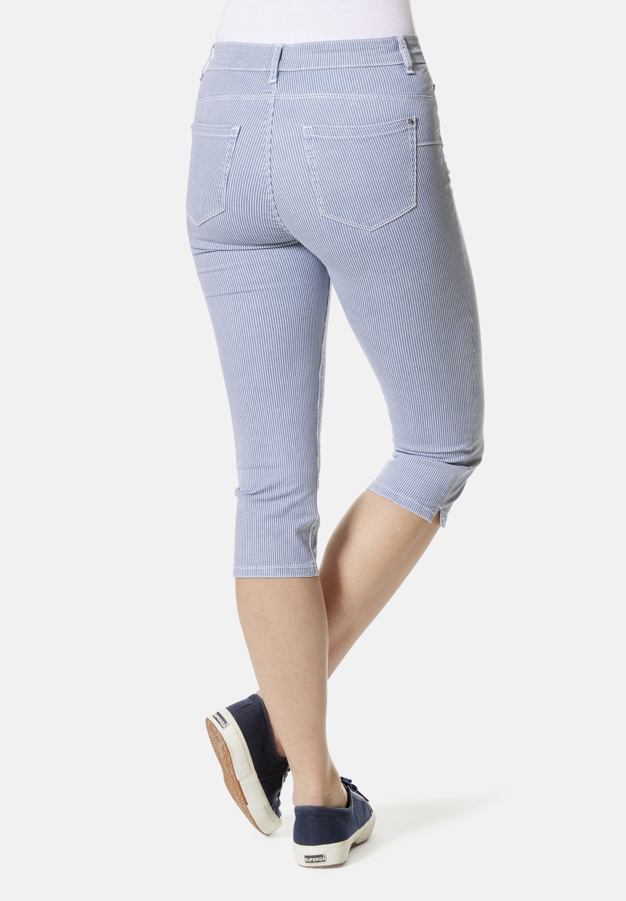 STOOKER WOMEN 7/8-Jeans »Stripe Capri Skinny Fit«, Skinny Fit Casual Clean Wash Denim Jeans Magic Shape Effekt für Damen