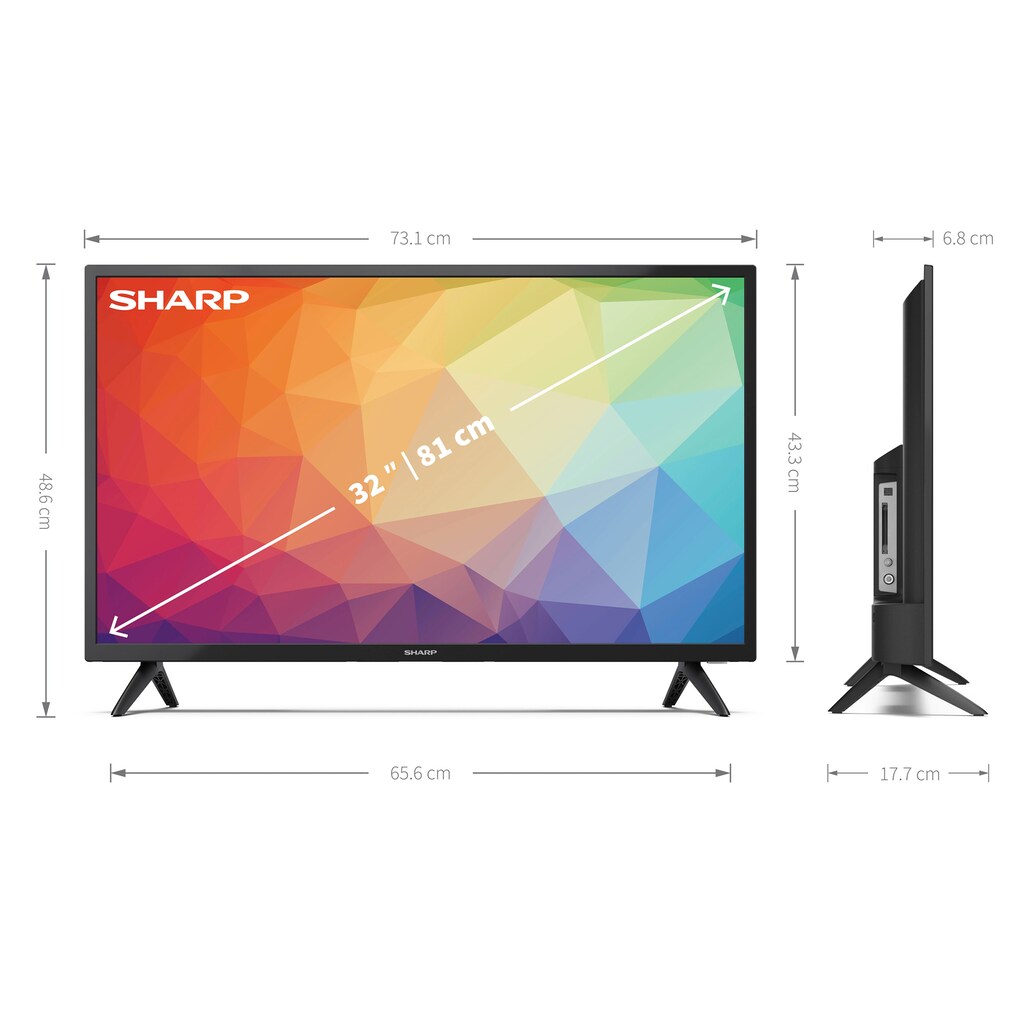 Sharp LED-Fernseher »1T-C32FGx«, 81 cm/32 Zoll, HD-ready, Smart-TV-Android TV