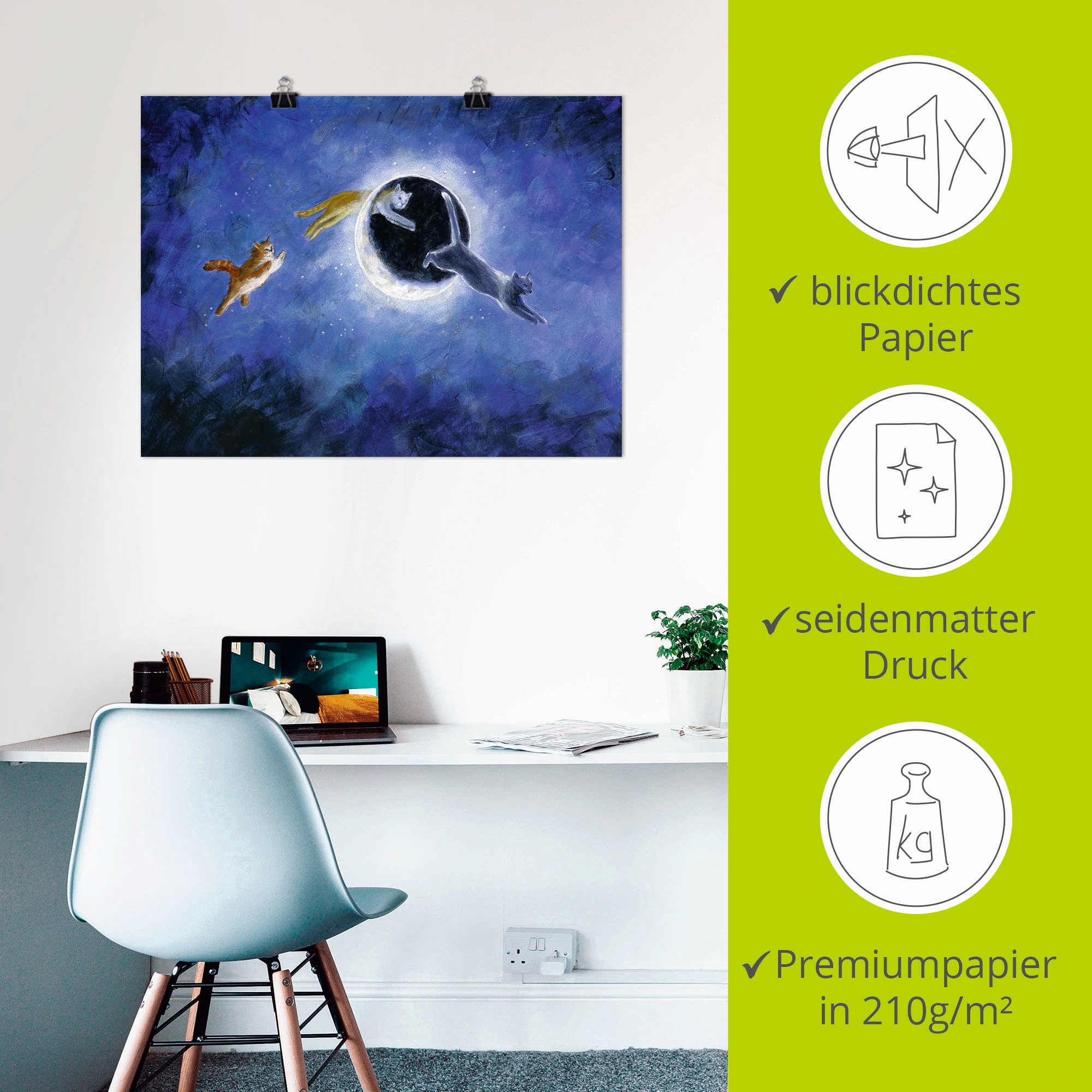 Artland Poster »In der Nacht sind alle Katzen grau« Haustiere 1 Stk. tlg. ohne Rahmen