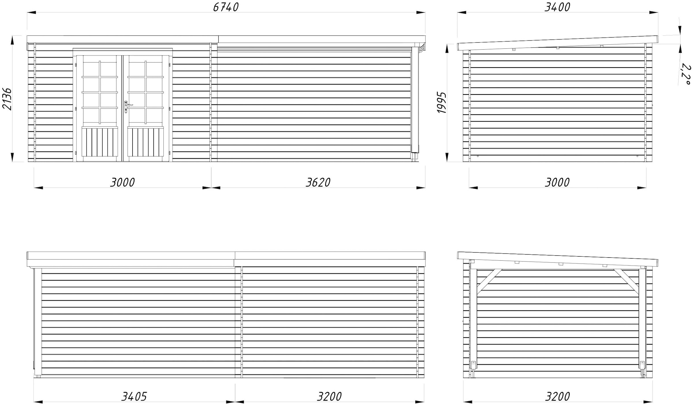 Palmako Gartenhaus »Ella« verschiedene Farben