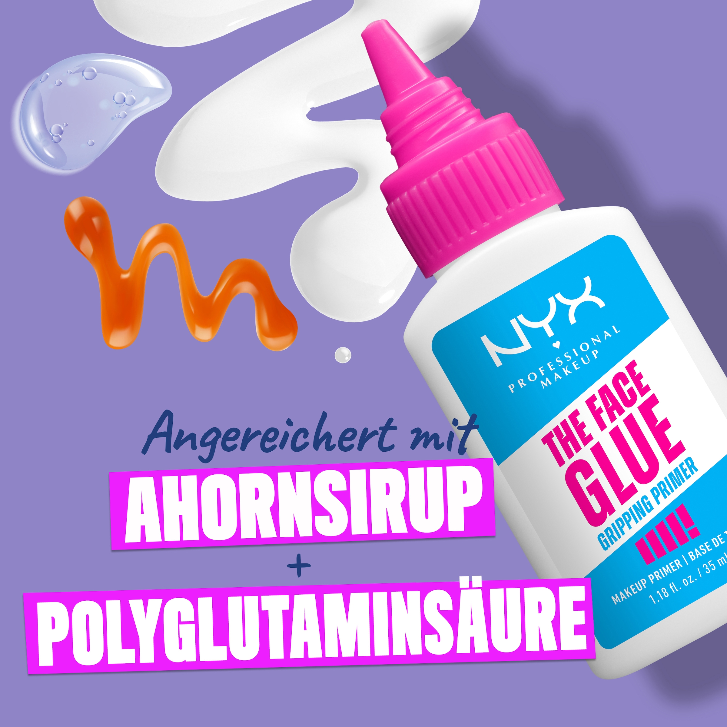 NYX Primer »NYX Professional Makeup The Face Glue Primer«, Sorgt für langanhaltendes Make-up, transparent, keine Rückstände.