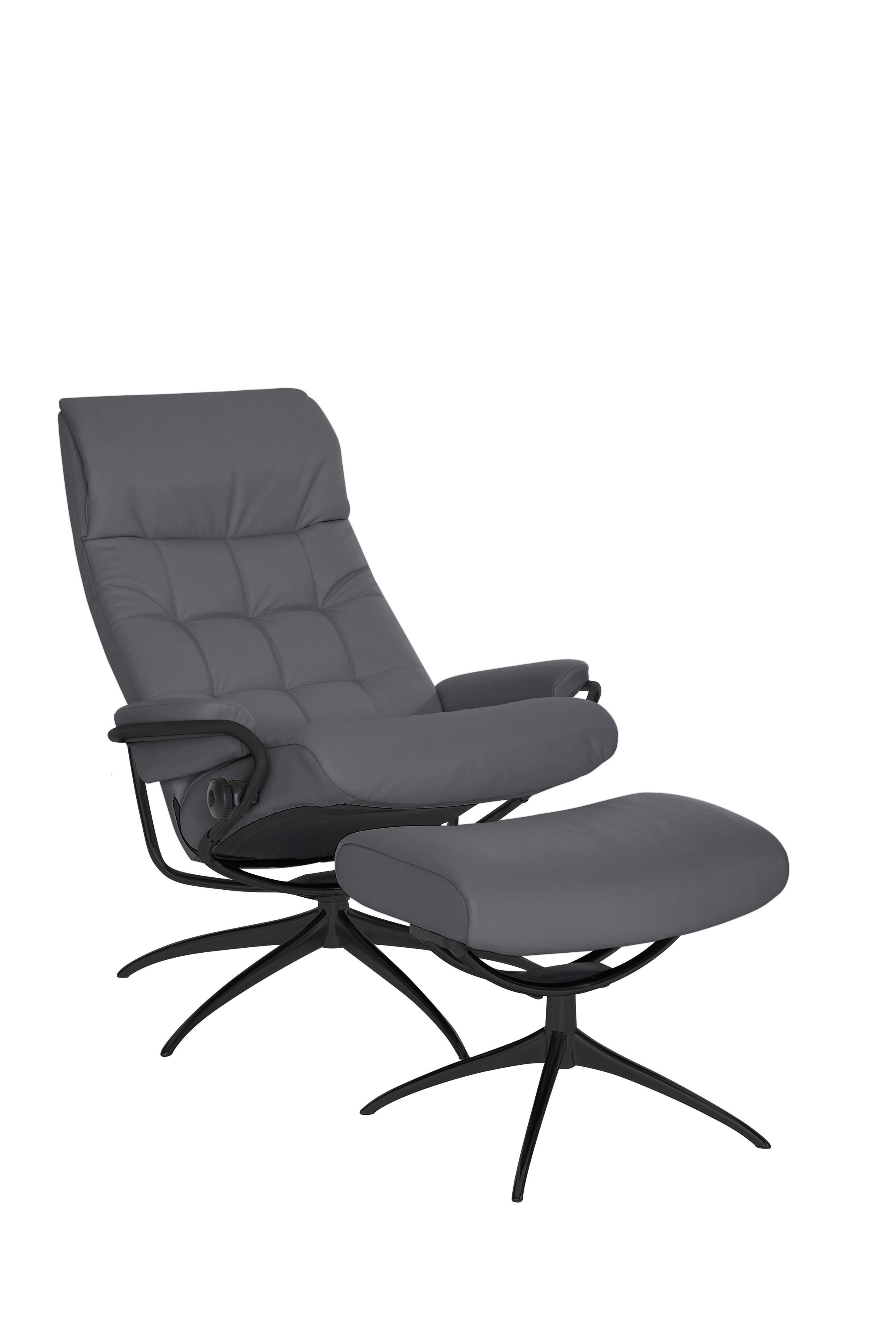 Stressless® Relaxsessel »London«, (Set, Relaxsessel mit Hocker), mit Hocker, High Back, mit Star Base, Gestell Schwarz
