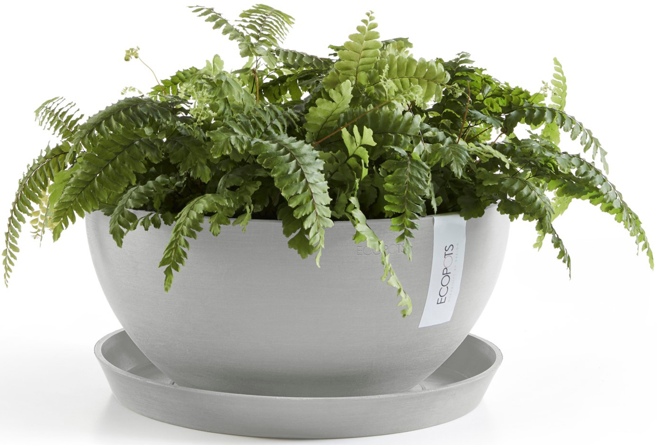 ECOPOTS Blumentopf »Brussels 35 Weißgrau«, für innen und außen: frostsicher, bruchsicher und lichtbeständig