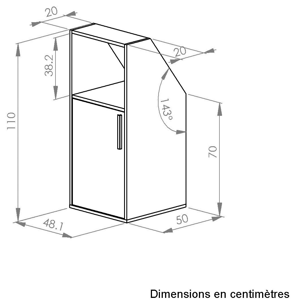 Gami Kleiderschrank »UNDER« Schrägschrank mit einer Tür