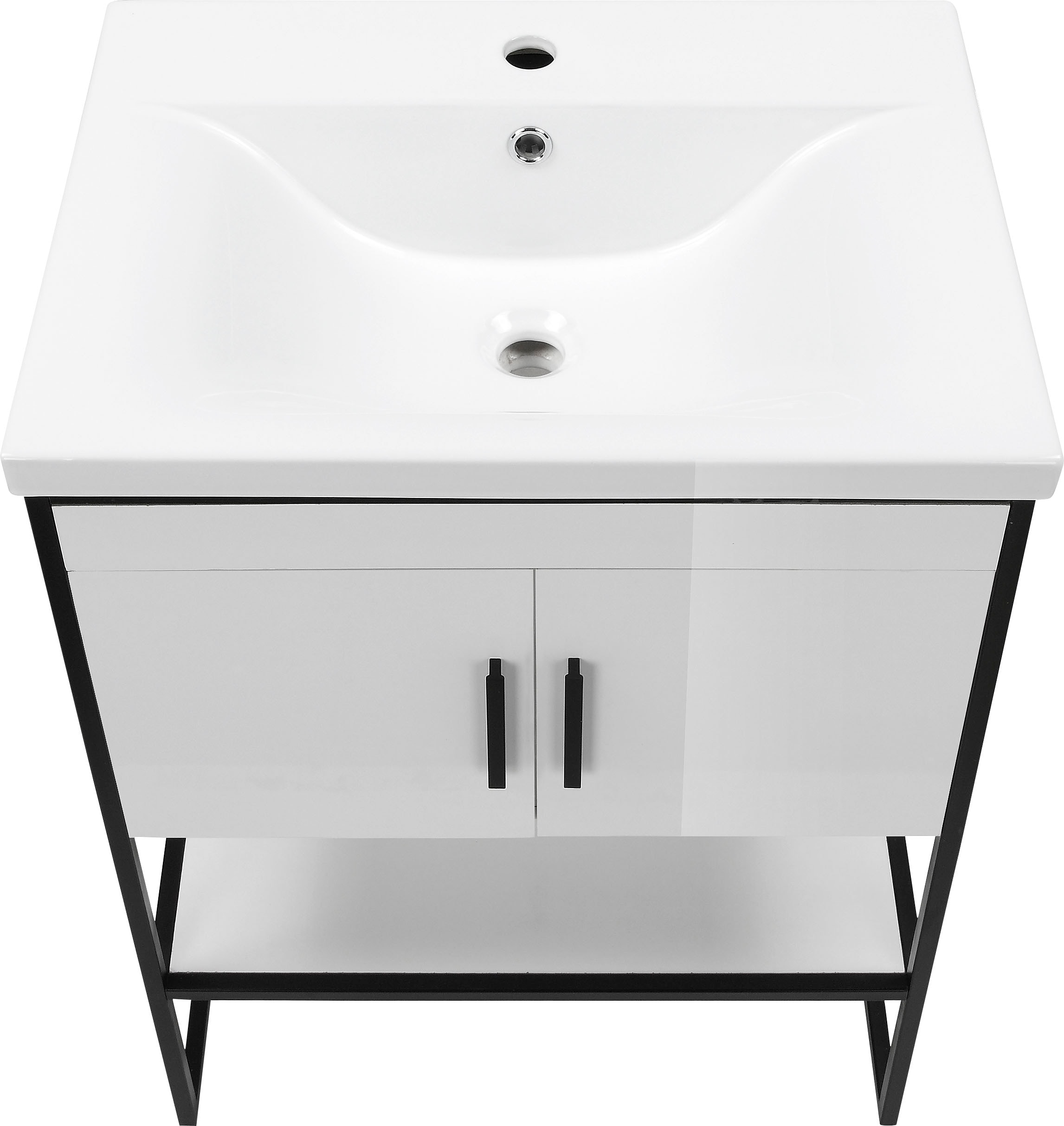 welltime Waschtisch »Pisa Badschrank mit Waschbecken«, Waschplatz mit 2 Türen im Loft Style Breite 60 cm