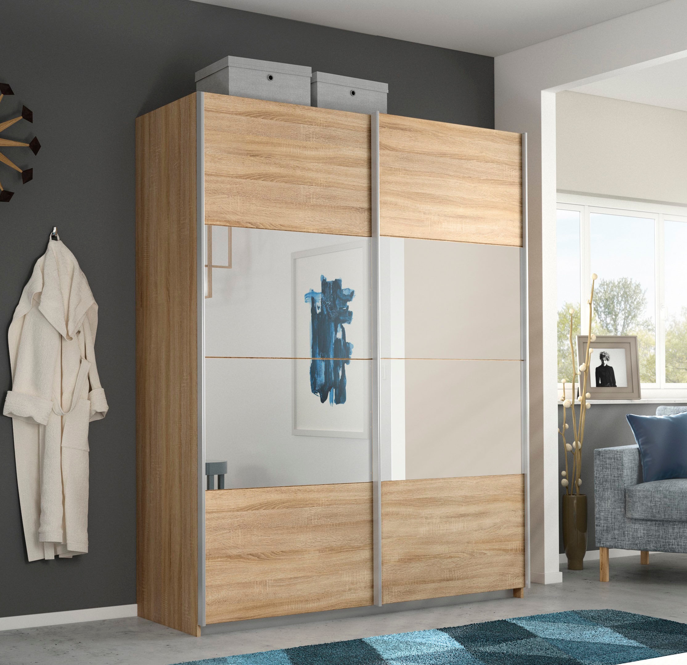 rauch Schwebetürenschrank »Quadra« mit Spiegelelementen