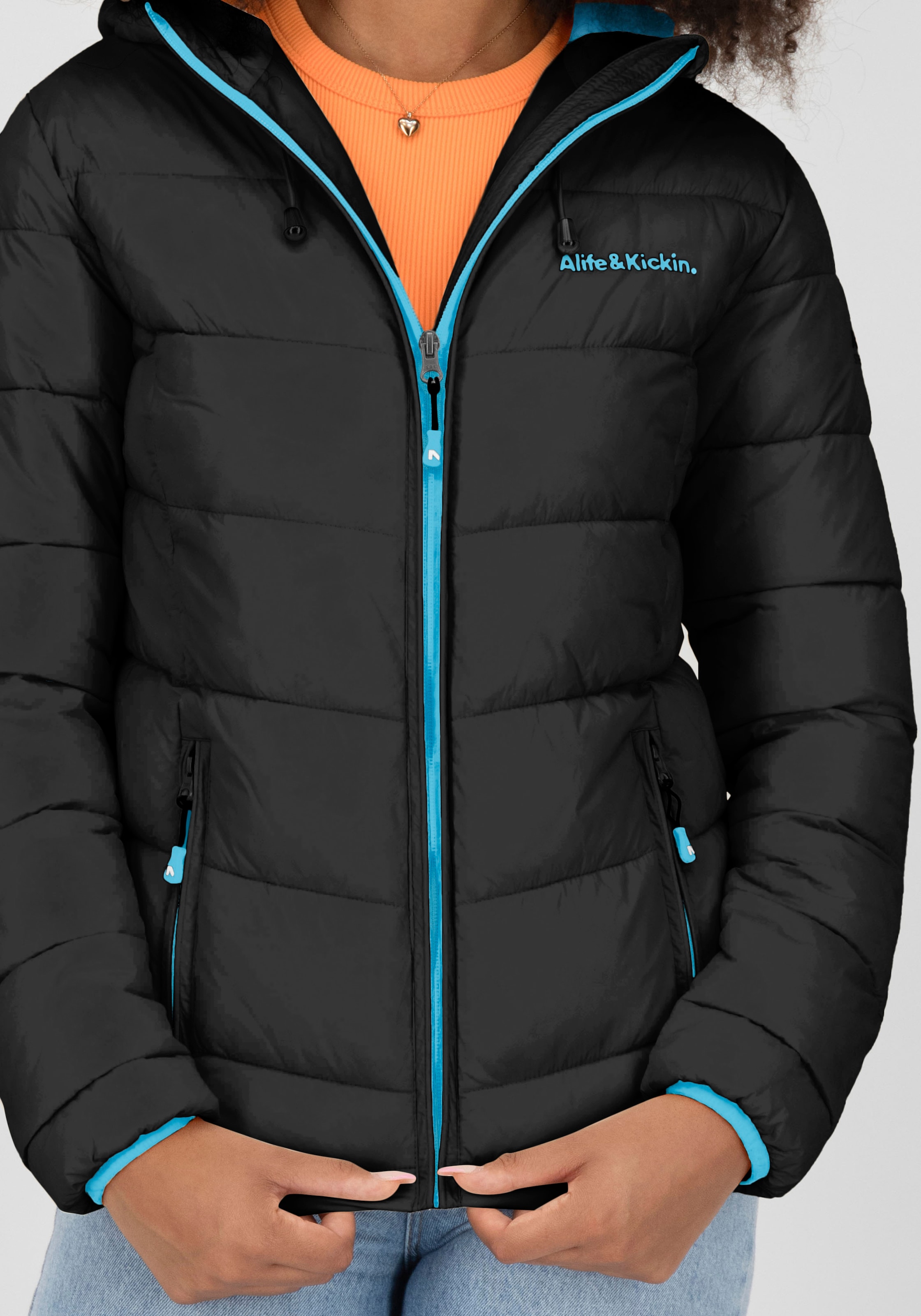 Alife & Kickin Steppjacke »AndriaAK« mit Kapuze leichte, taillierte Übergangsjacke mit breiter Steppung und Kapuze