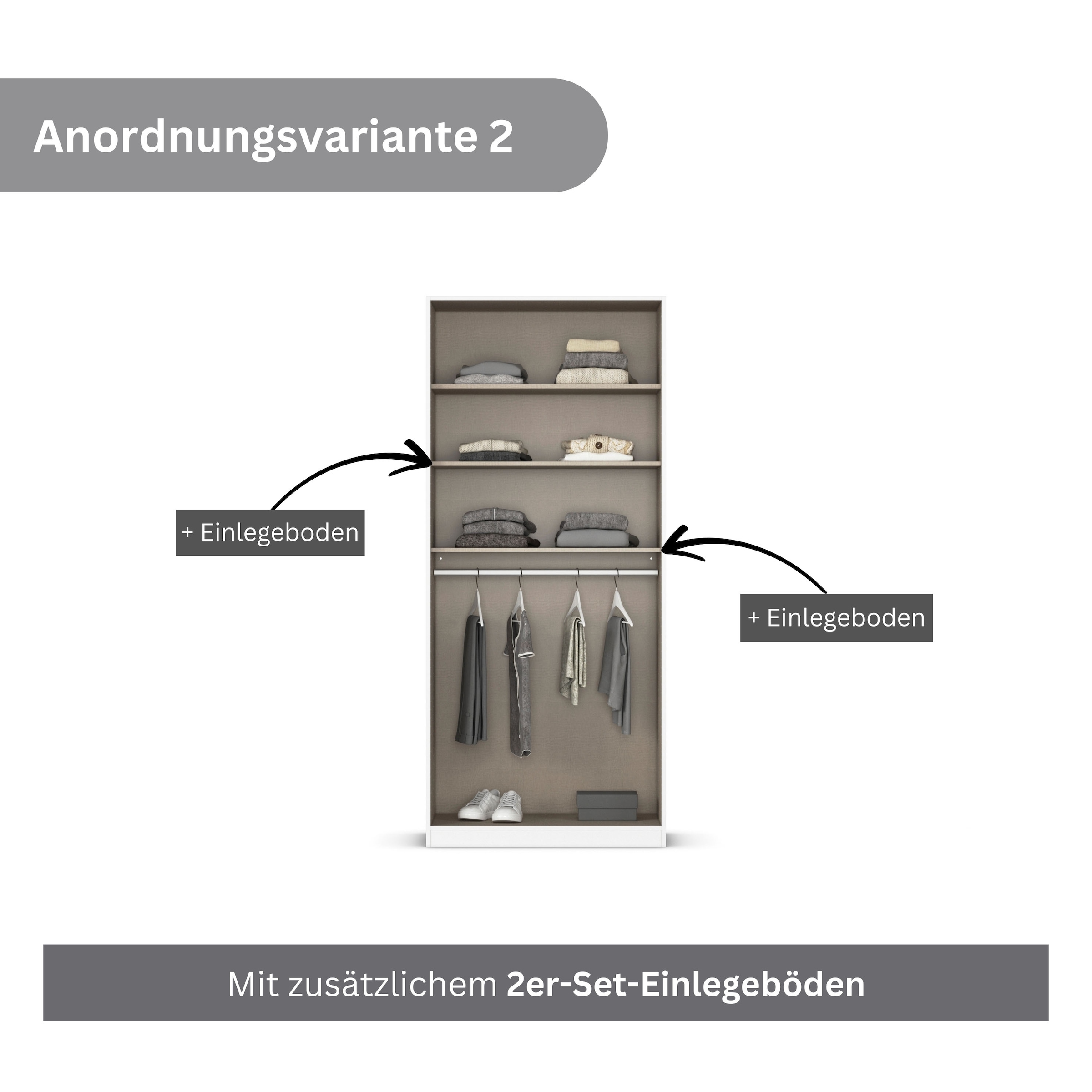 rauch Drehtürenschrank »Kleiderschrank Schrank Garderobe AGORDO TOPSELLER Schlafzimmer«, (in zwei Griff-Farben mit Dekor- oder Hochglanzfront), durchdachte Innenausstattung, in 6 Breiten und 2 Höhen MADE IN GERMANY