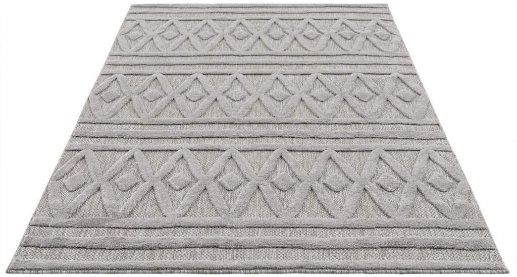 Carpet City Teppich »In-& Outdoorteppich Santorini 58538, 3D-Effekt, Raute-Optik«, rechteckig, 5 mm Höhe, Wetterfest & UV-beständig für Terrasse, Balkon, Küche, Flur