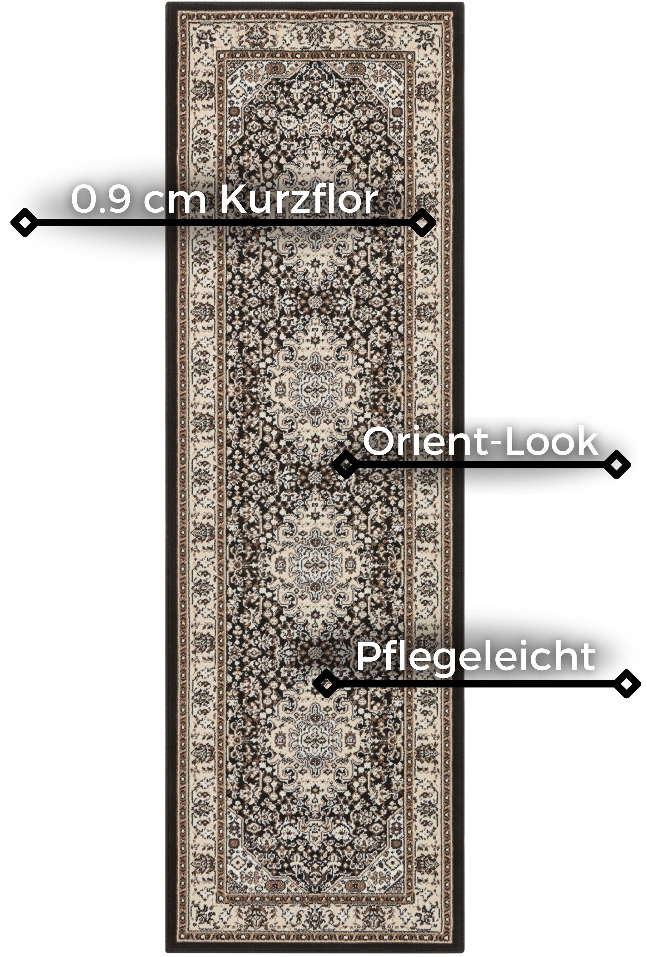 NOURISTAN Teppich »Skazar Isfahan«, rechteckig, 9 mm Höhe, Kurzflor, Orient, Läufer, Vintage, Esszimmer, Wohnzimmer, Flur