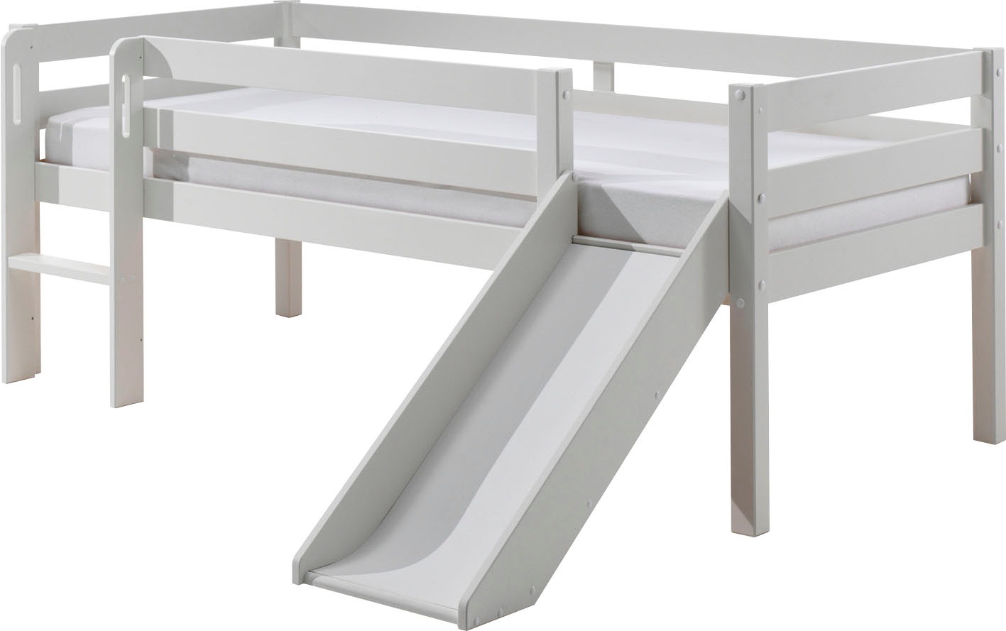 Vipack Spielbett »Vipack Pino«, (Made in Europe), Niedriges Spielbett mit LF 90 x 200 cm, Ausf. weiß oder grau lackiert