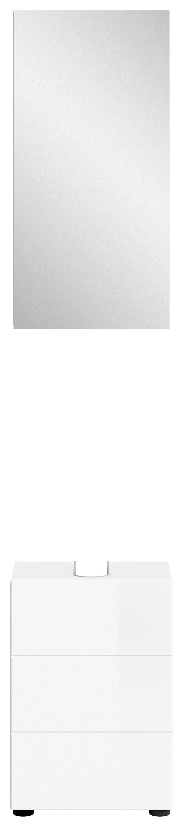 welltime Badmöbel-Set »BIEL, TOPSELLER, 2 teilig, inkl. Beleuchtung, MDF Fr günstig online kaufen