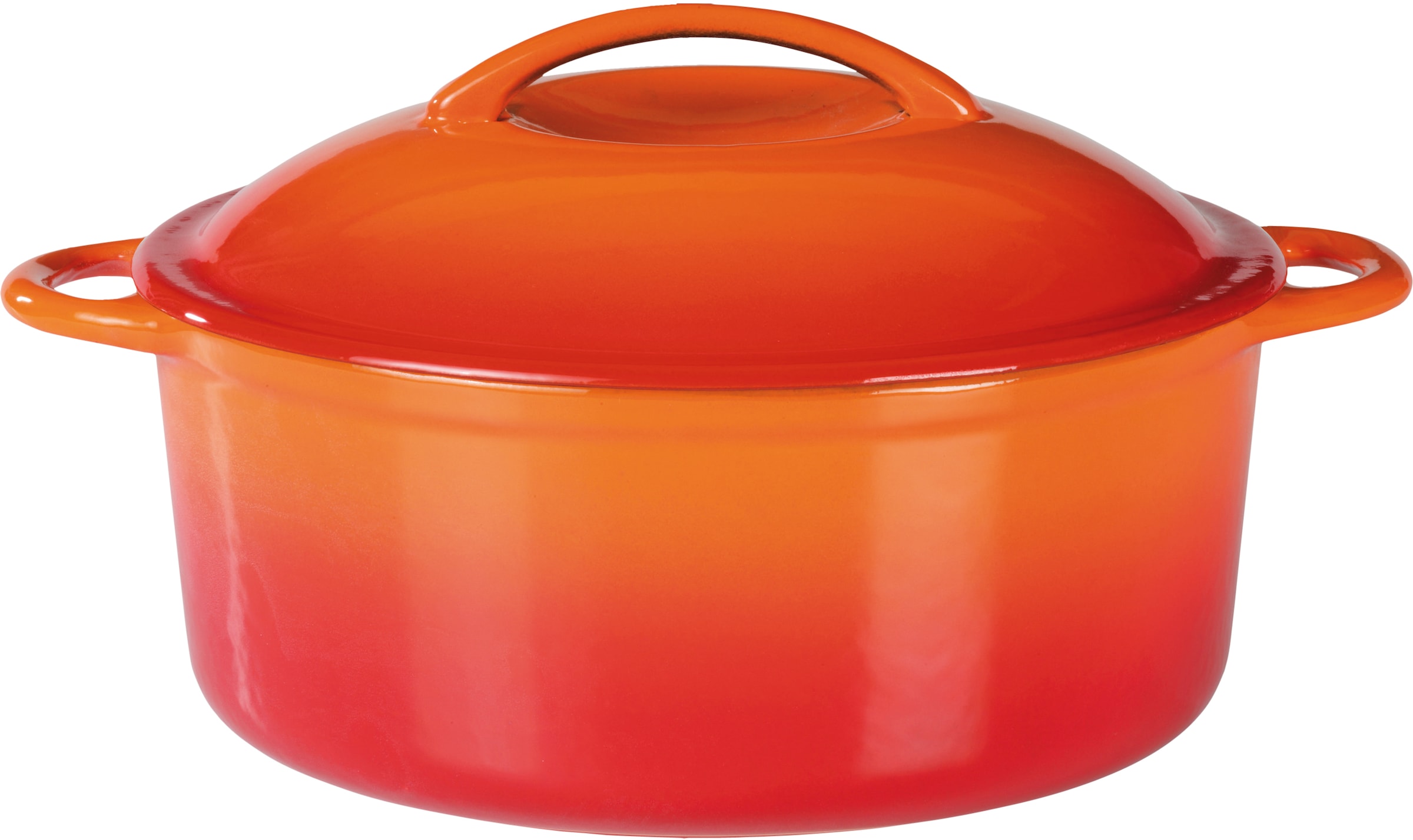 GSW Topf-Set »Orange Shadow«, Gusseisen, (Set, 4 tlg., 1x Kochtopf Ø 24 cm, 1x Bratpfanne Ø 26 cm, 1 Auflaufform 35x 21 cm), Induktion