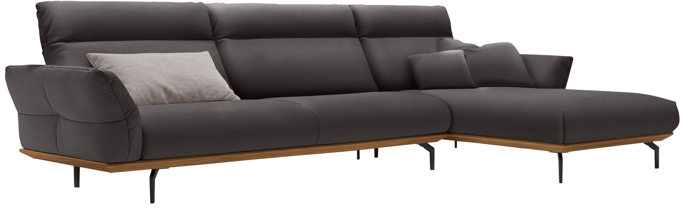 Creation BY ROLF BENZ Ecksofa »CR.460«, Sockel in Nussbaum, Winkelfüße in U günstig online kaufen