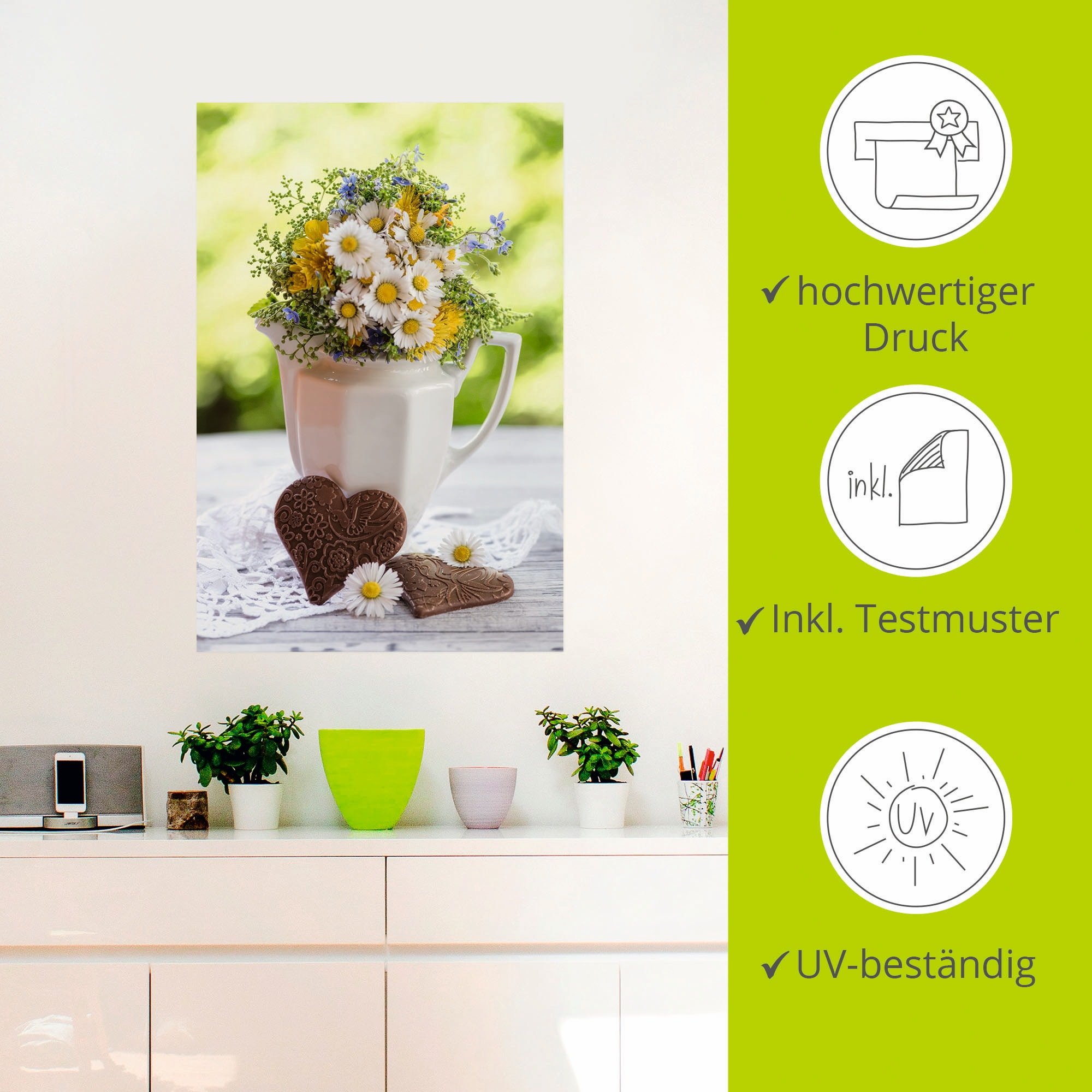 Artland Wandbild »Aus Liebe zum Frühling«, Vasen & Töpfe, (1 St.), als Alubild, Outdoorbild, Leinwandbild, Wandaufkleber, versch. Größen