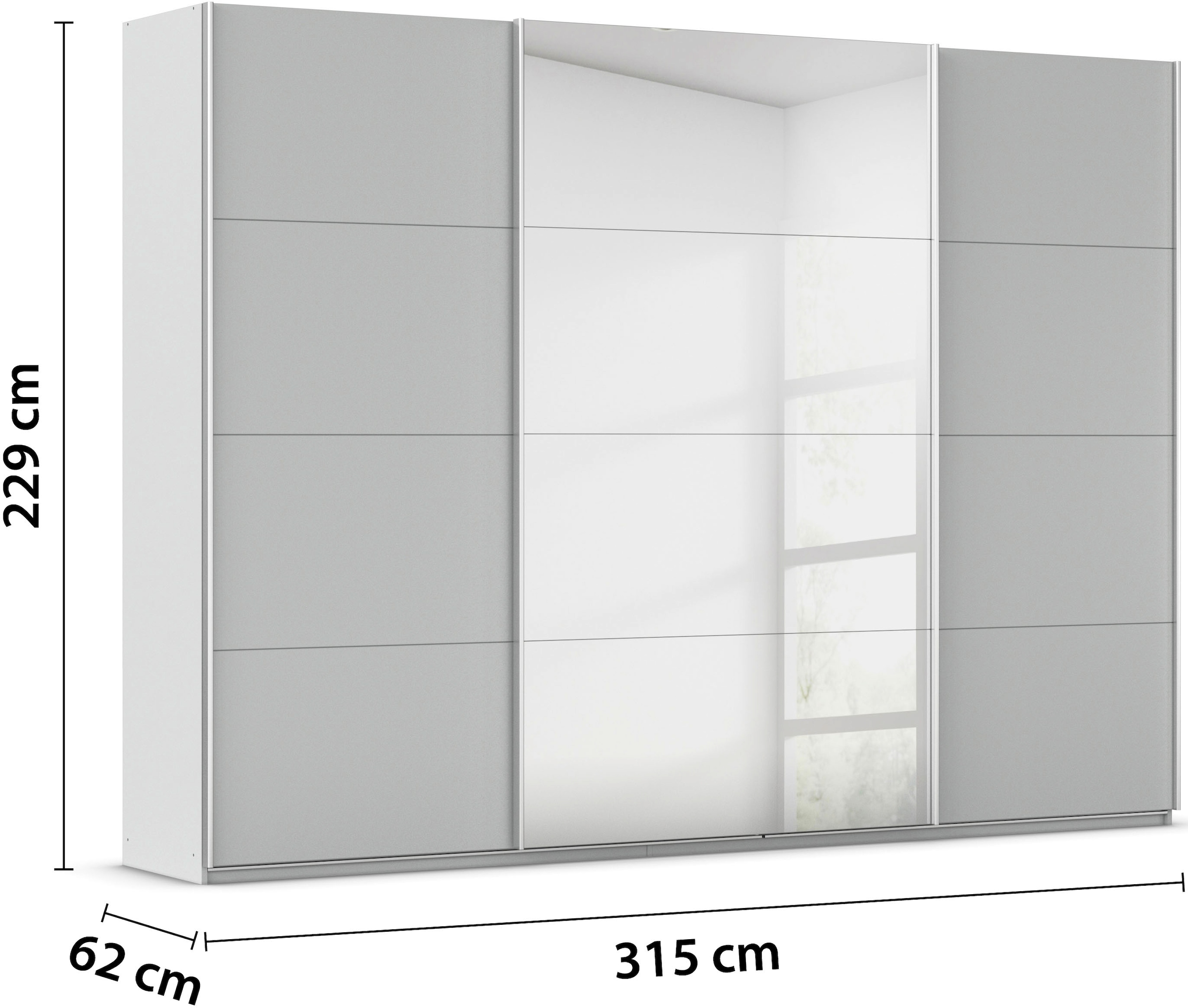 rauch Schwebetürenschrank »Kleiderschrank Schrank Garderobe Wäscheschrank TOMA«, inkl. Regaleinsatz sowie zusätzlichen Einlegeböden MADE IN GERMANY