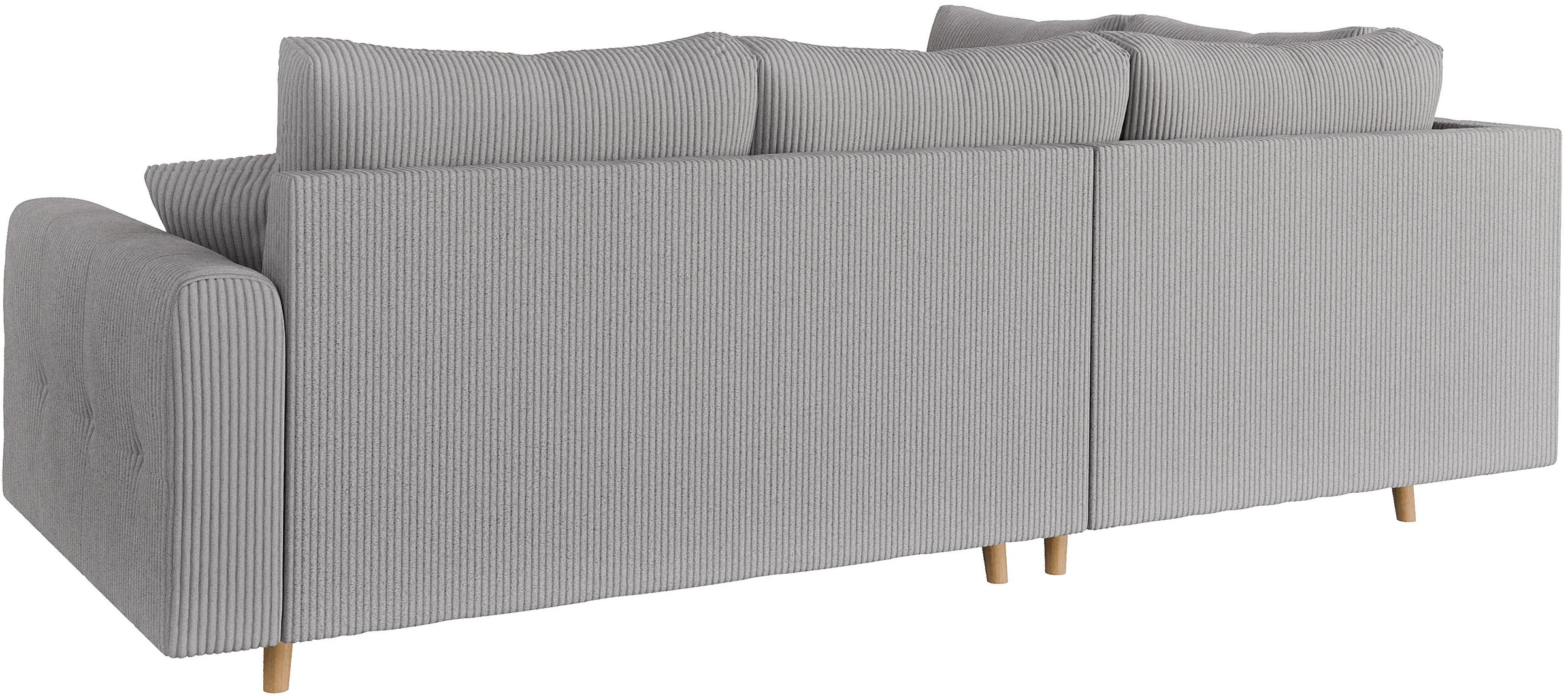 Home affaire Ecksofa »CHARRE L-Form mit Ottomane, Maße B/T/H: 231/161/81 cm«, feine Steppung, lose Rücken- und Zierkissen, auch in Cord und Bouclé