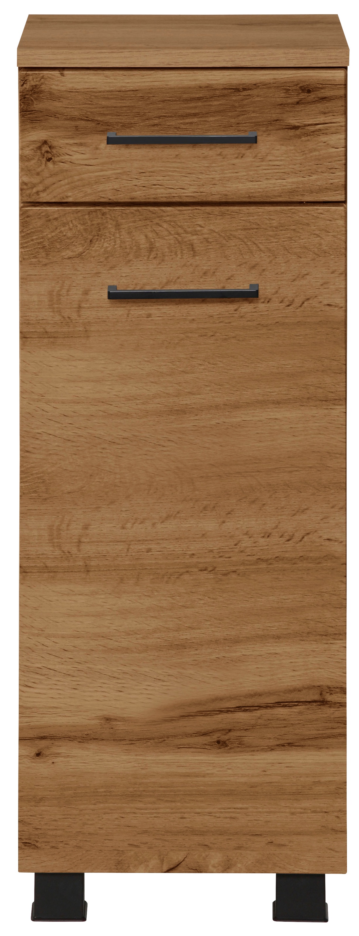 welltime Badmöbel-Set »"Trento", Badezimmer-Set, Hängeschrank, Unterschrank, Midischrank«, (5 St.), Waschbeckenunterschrank, Spiegelschrank inkl. Aufbauleuchte