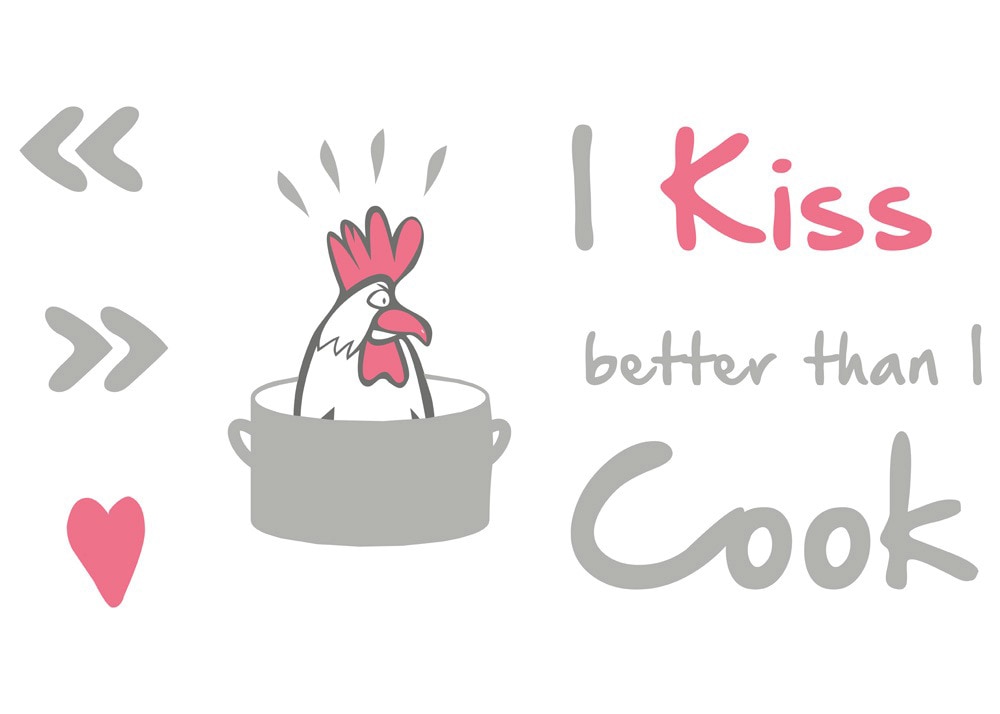 Komar Wandtattoo »I kiss better than... - Größe 50 x 70 cm«, (9 St.), selbstklebend, Wandsticker