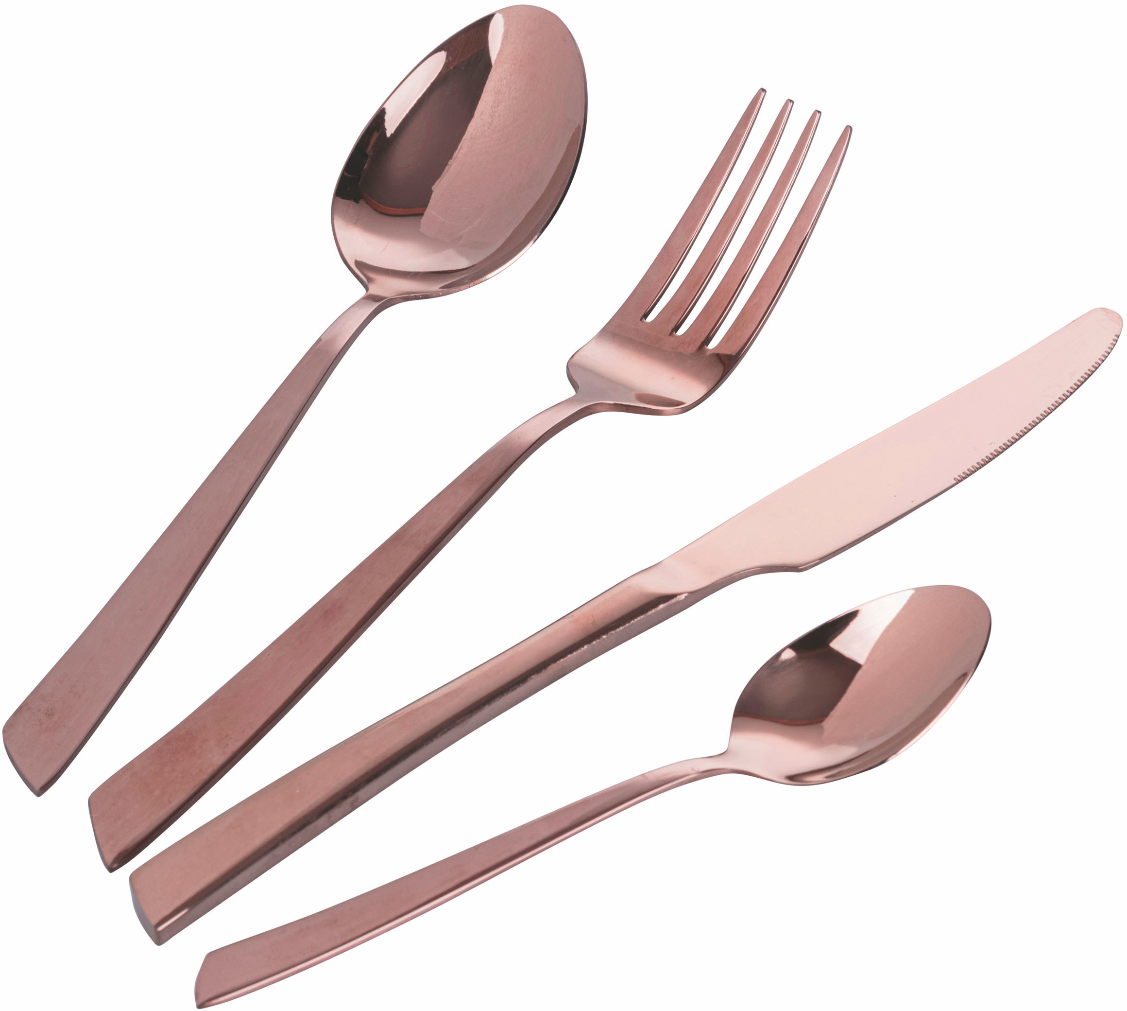 Villa d'Este Besteck-Set »Cut«, (Set, 24 tlg.), Essbesteck-Set, poliert