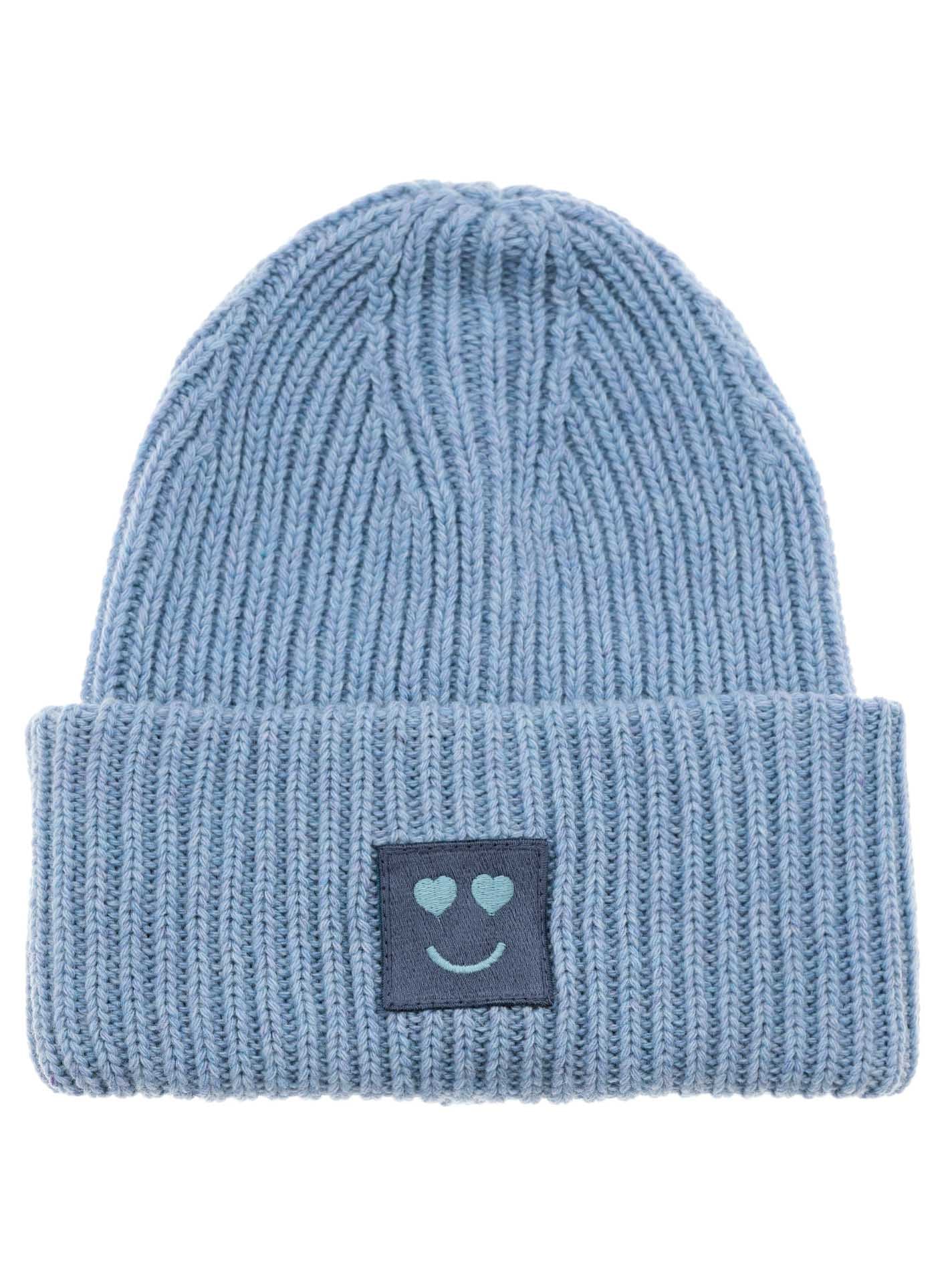 Zwillingsherz Strickmütze »Smile« Grobstrick, Smile Patch