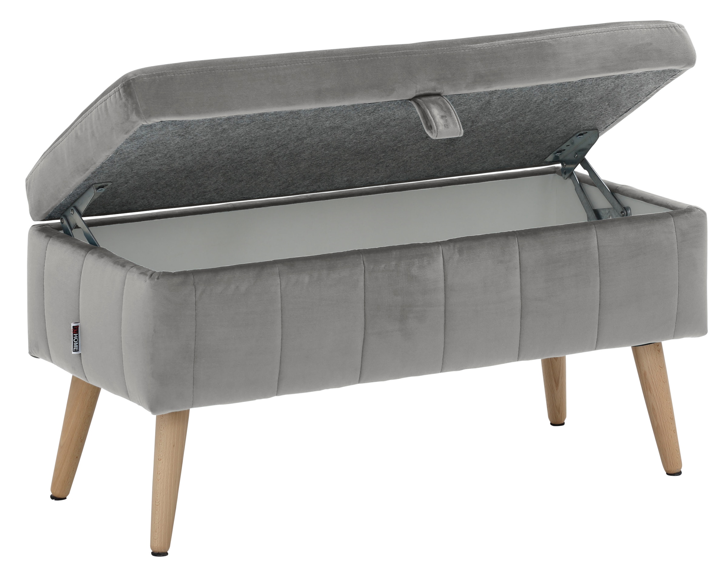 INOSIGN Truhenbank »AMIRA Sitzbank mit Stauraum, Maße B/T/H: 81/36/43 cm«, mit Staufach, in 3 Bezugsqualitäten mit feiner Steppung
