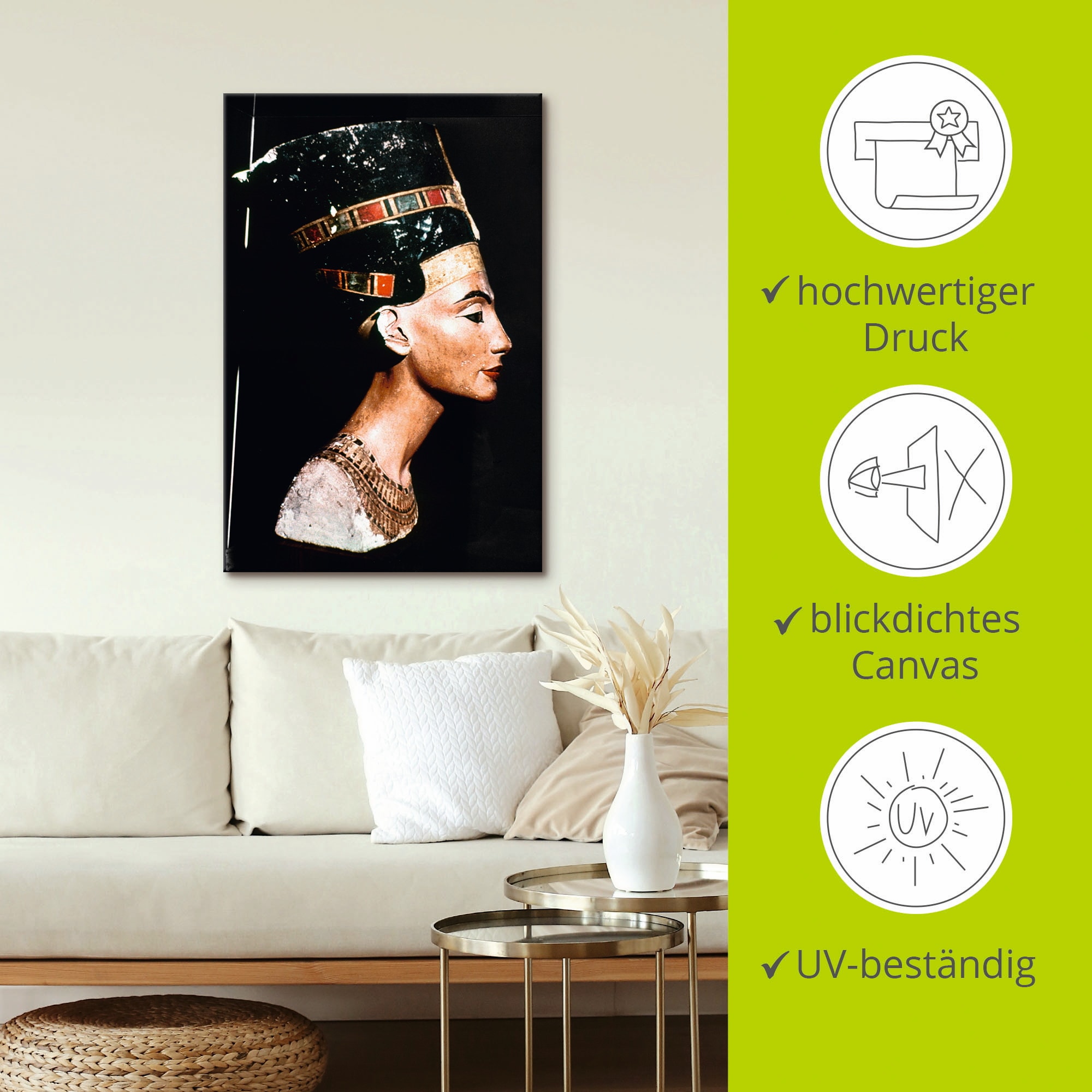 Artland Wandbild »Ägyptische Königin Nofretete«, Menschen, (1 St.), als Alubild, Outdoorbild, Leinwandbild, Poster in verschied. Größen