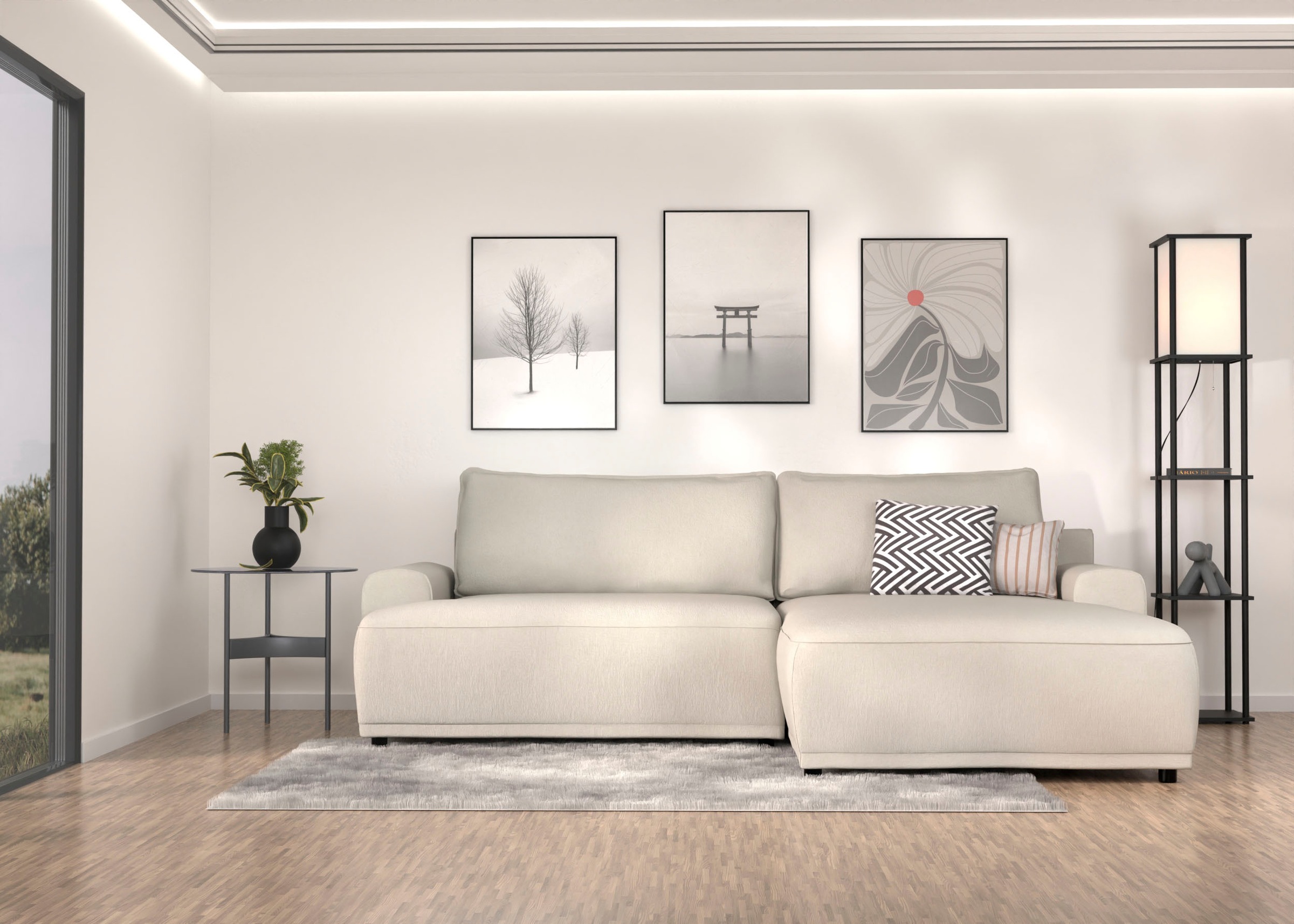 TRENDMANUFAKTUR Ecksofa »Fordon, Schlafsofa mit Bettkasten, Couch in L-Form günstig online kaufen