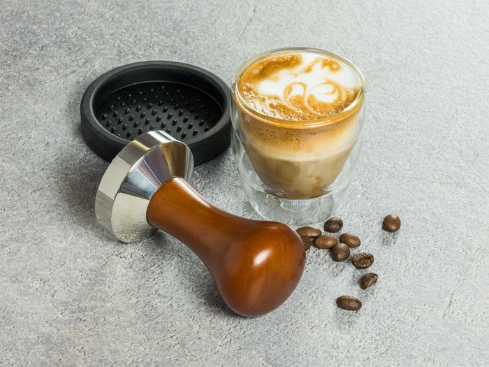 Buddy's Tamper »Buddy´s Bar - Barista Edition«, (Set, 2 tlg.), Premium, Kaffee Verdichter, rostfreier Edelstahl, Holzgriff