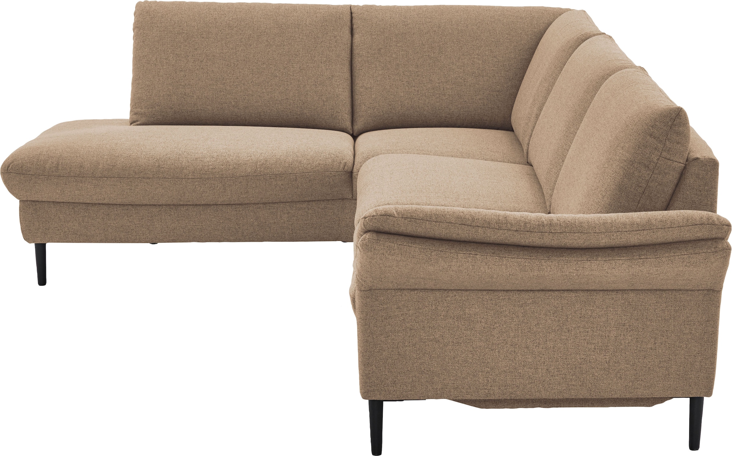 Places of Style Ecksofa »Sarsina: mit Tonnentaschen-Federkern, perfekt zum Entspannen L-Form«, inklusive 2 motorischen Relaxfunktionen mit Herz-Waage-Beschlag