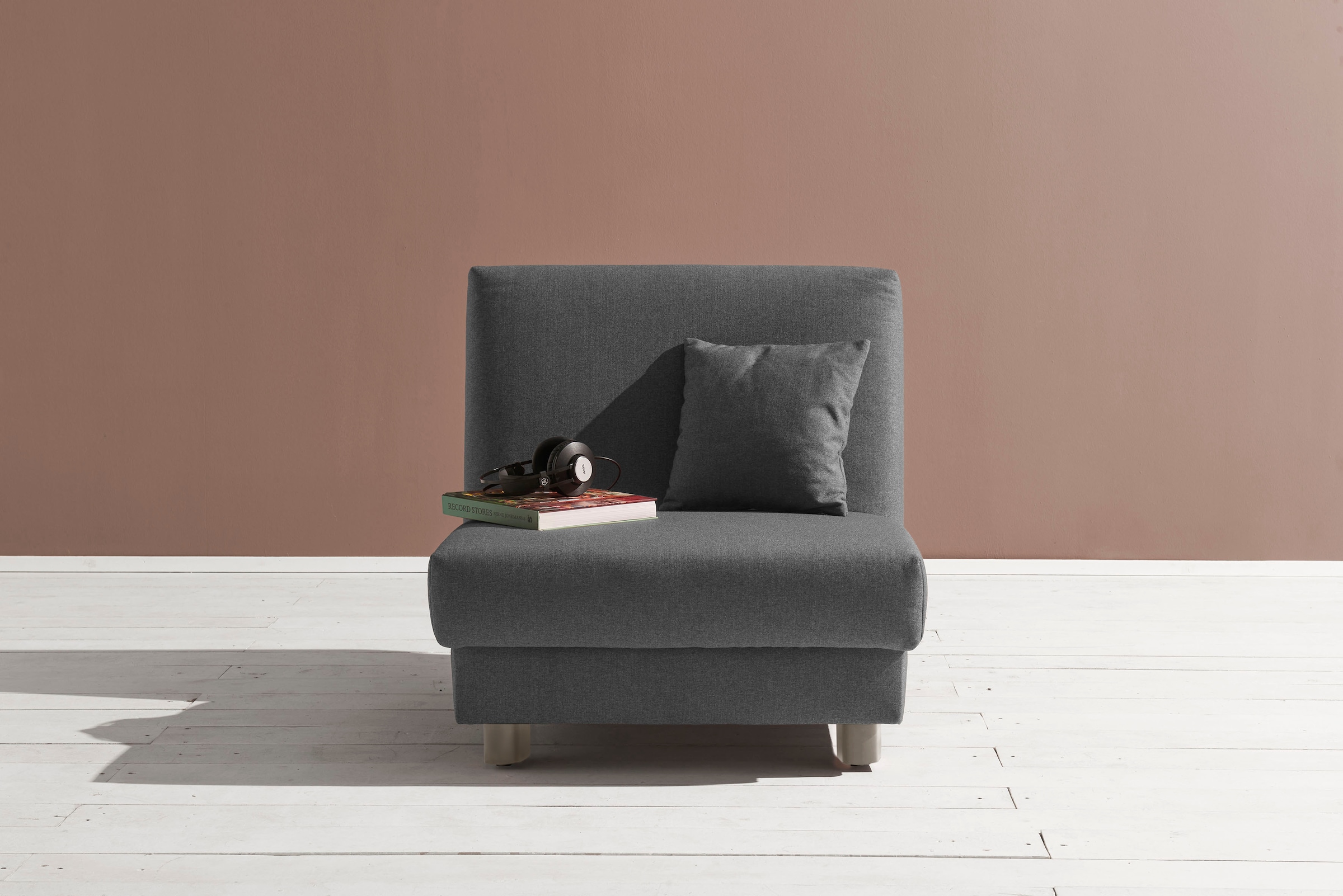 ell + ell Schlafsofa »Enny«, Liegefläche Breite 80 cm, Liegehöhe 40 cm, Füße alufarben, Rückenlehne