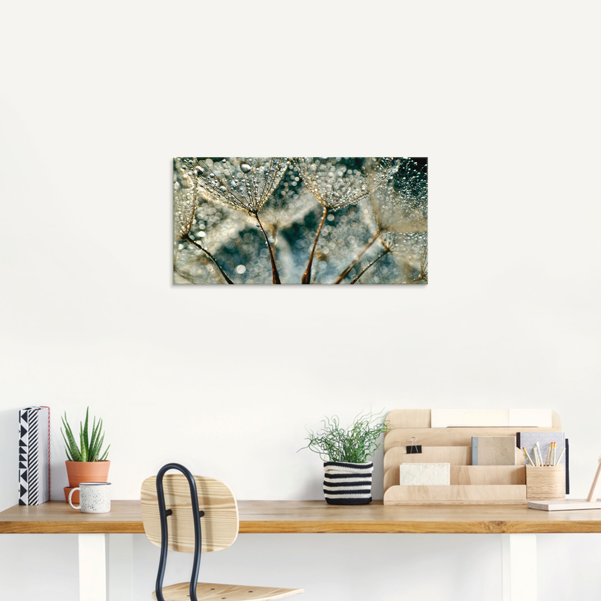 Artland Glasbild »Pusteblume Regenschauer«, Blumen, (1 St.), in verschiedenen Größen