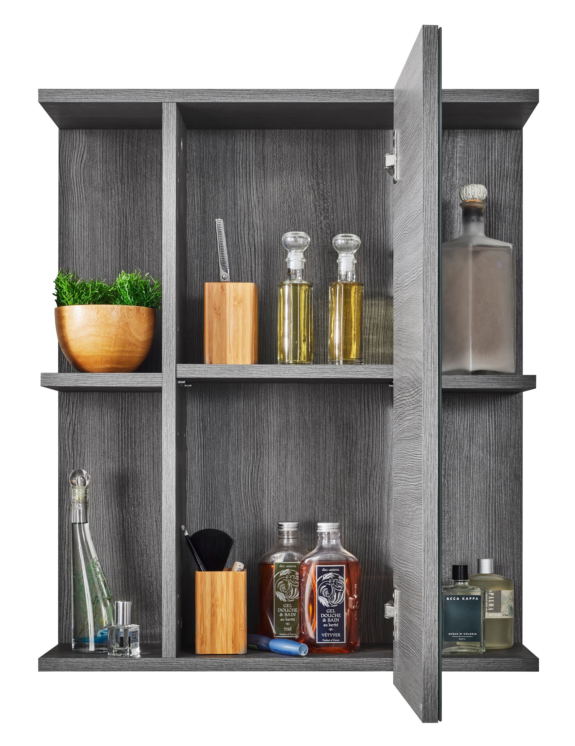BASIC by Balculina Spiegelschrank »Silver,Badezimmerschrank BxHxT 60x70x20«, (1 St.), Breite 60cm, Tür L/R monierbar, FSC-Mix 70%