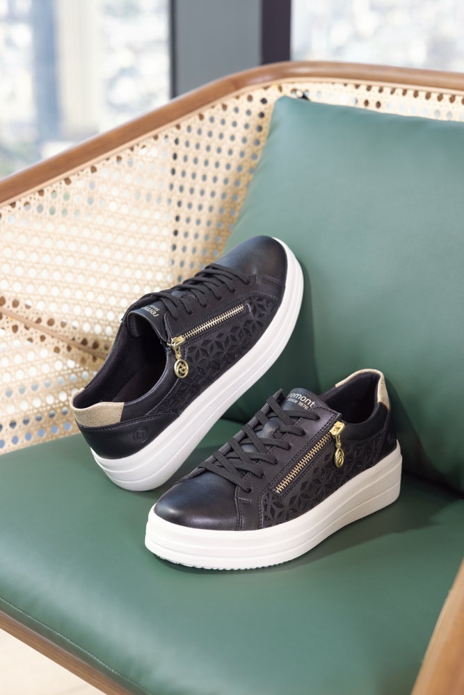 Remonte Plateausneaker  Halbschuh, Schnürschuh mit Perforation und seitlichem Reißverschluss
