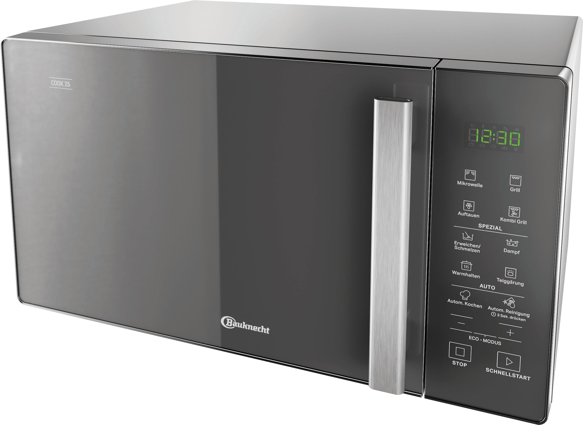 BAUKNECHT Mikrowelle »MW 254 SM« Grill 900 W Mit Dampfgarfunktion, Grill und Automatikprogrammen