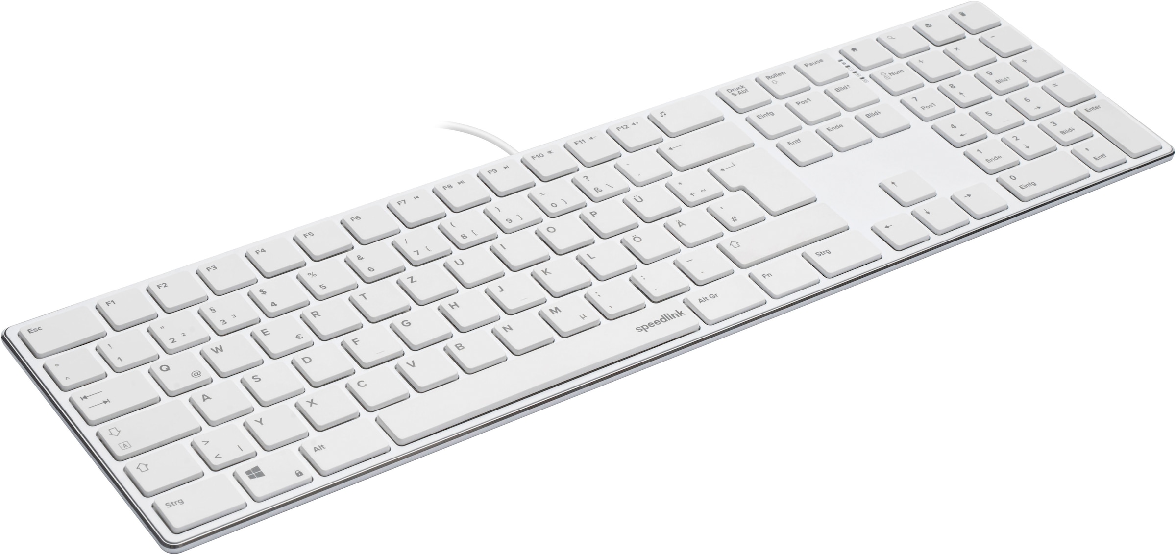 Speedlink Slimline-Tastatur »RIVA Slim Metal Scissor«, (Antirutsch-Füße-Fn-Tasten-Ziffernblock-Funktionstasten)