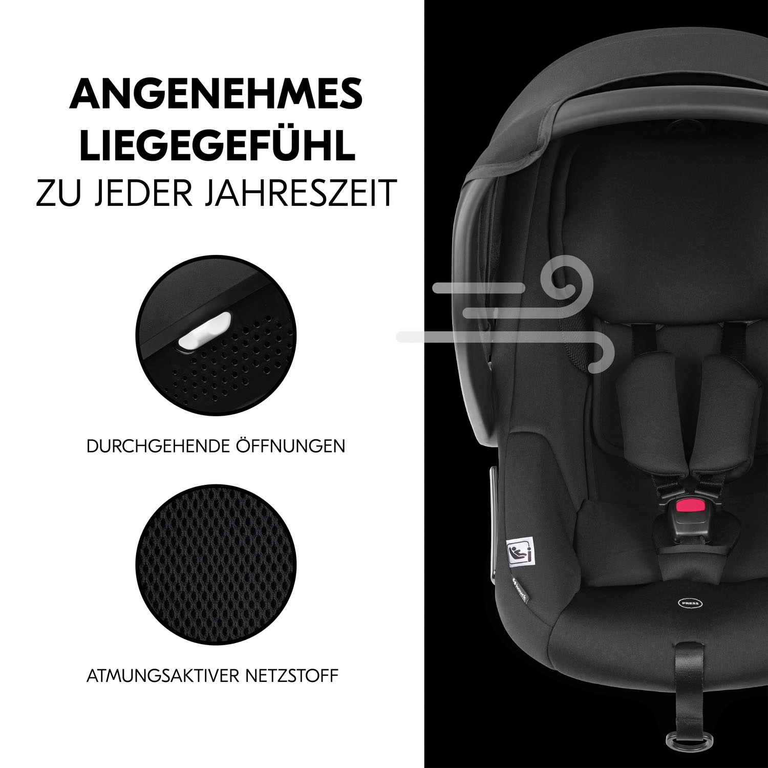 Hauck Babyschale »Drive N Care«, Klasse 0+ (bis 13 kg), (Set, 2 tlg.), inklusive Base und Neugeborenen-Einlage