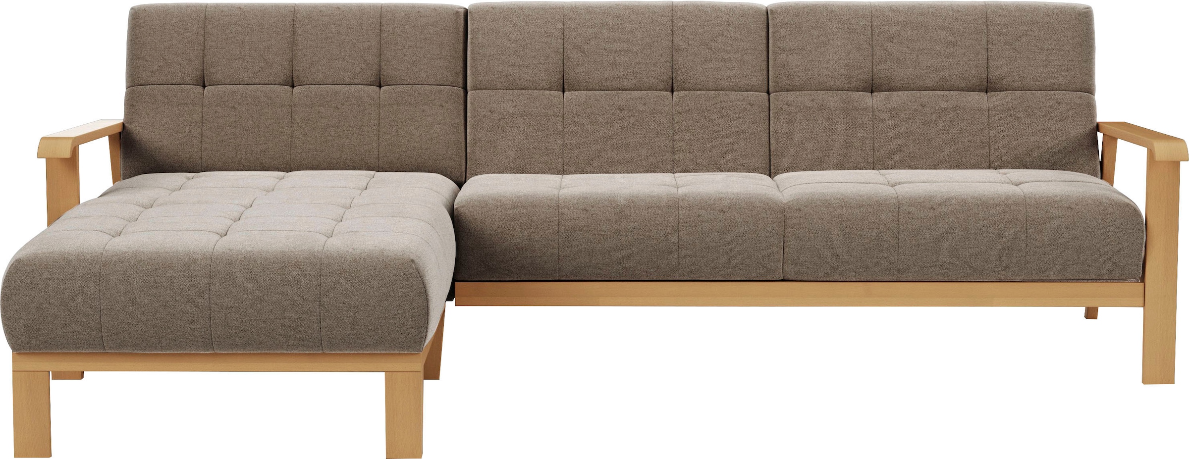sit&more Ecksofa "Billund L-Form" Armlehnen aus eichefarbigem Buchenholz, v günstig online kaufen