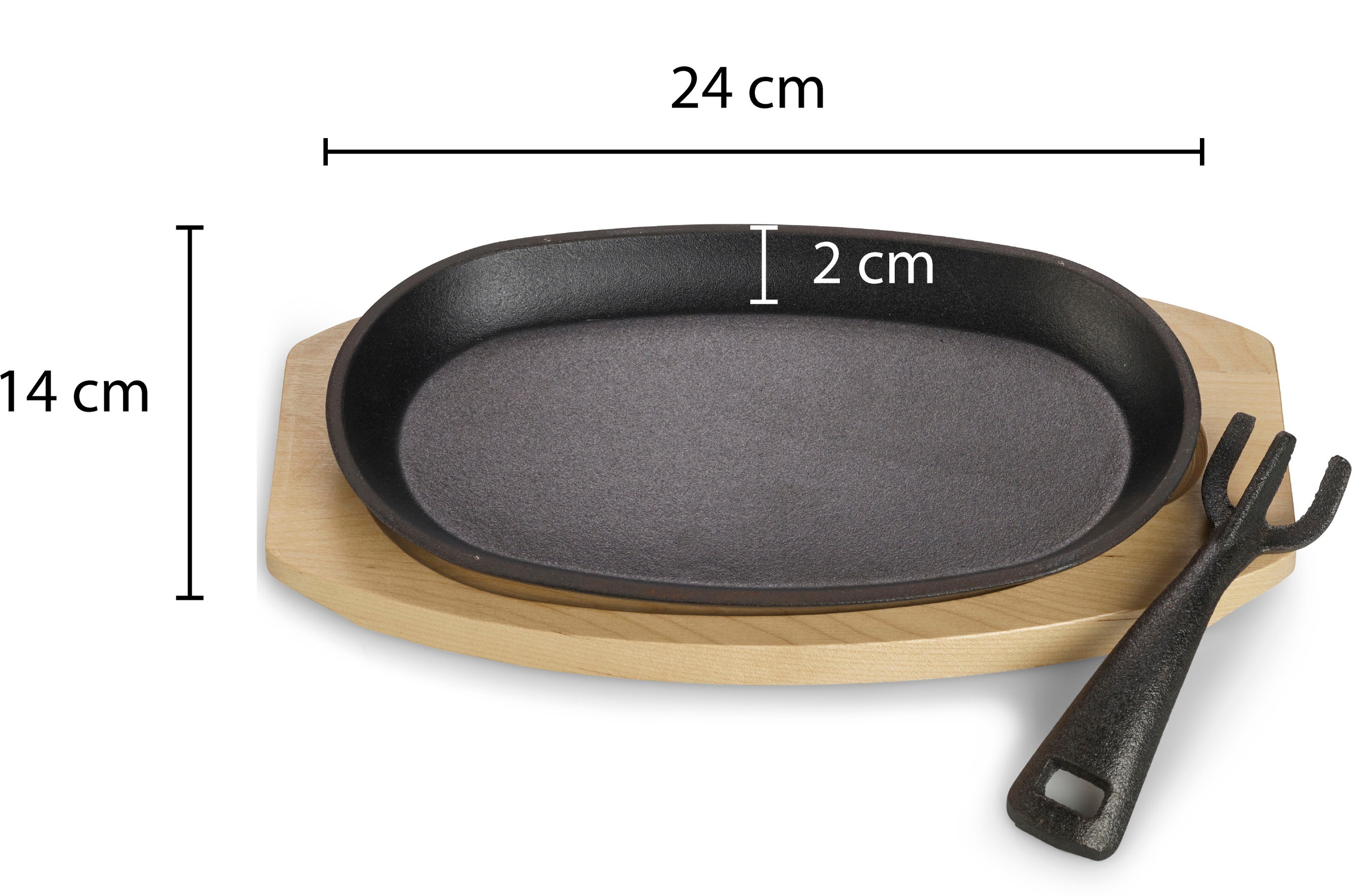 ECHTWERK Servierpfanne »Pfännchen«, Gusseisen, mit Servierbrett, abnehmbarer Griff, f. Backofen, Grill, BBQ