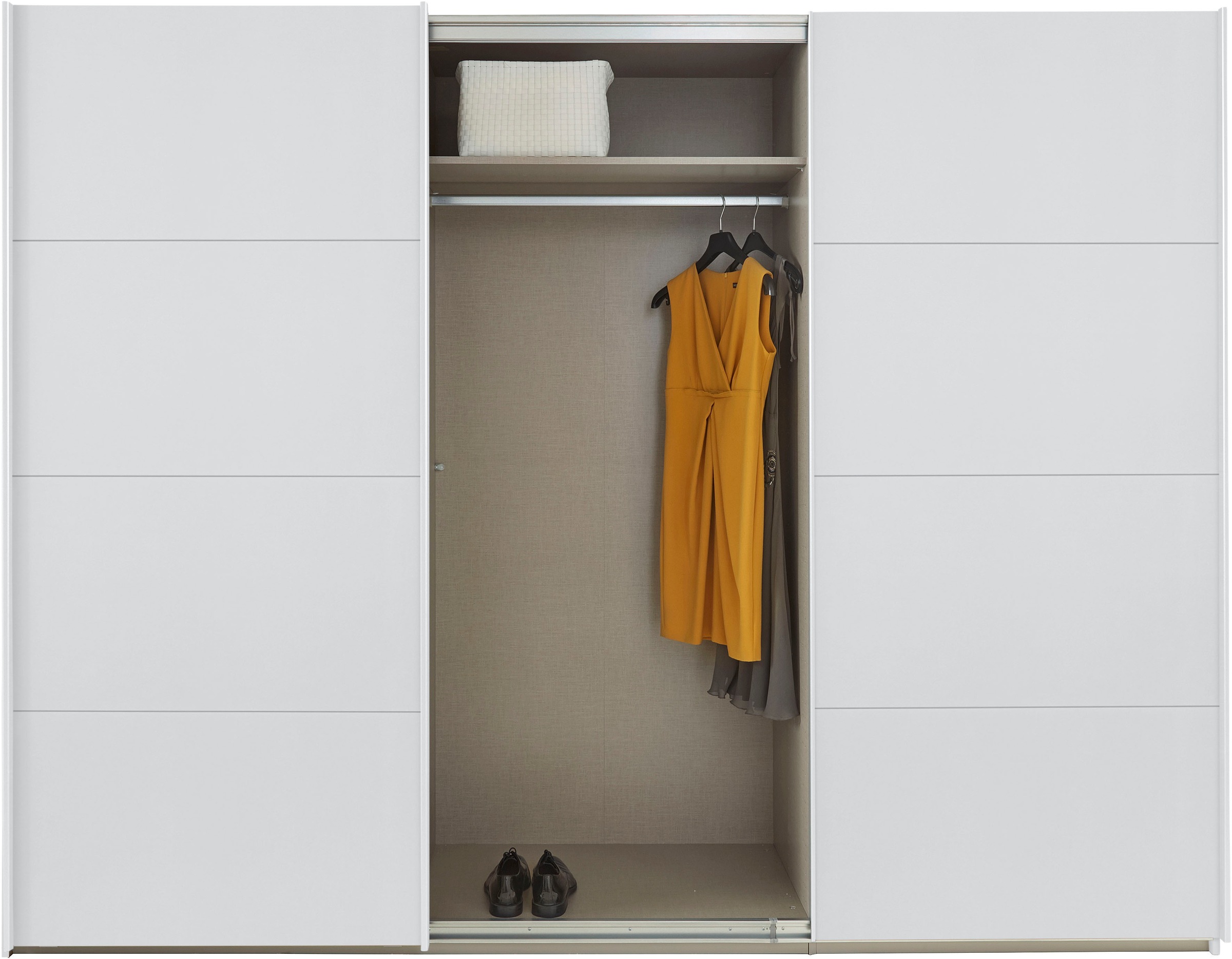rauch Schwebetürenschrank »Kleiderschrank Schrank Garderobe TOPSELLER OTELI inkl. Inneneinteilung«, (Breiten 203/271/315/360 cm Höhen 210/229 cm), mit 3 Innenschubladen sowie zusätzlichen Einlegeböden MADE IN GERMANY