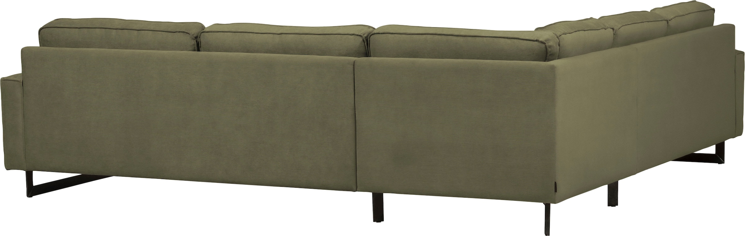 Places of Style Ecksofa »Pinto, 250/290 cm, langer Schenkel, XXL, Ottomane«, Cord, Feincord, Luxus-Microfaser Leder und Chenille