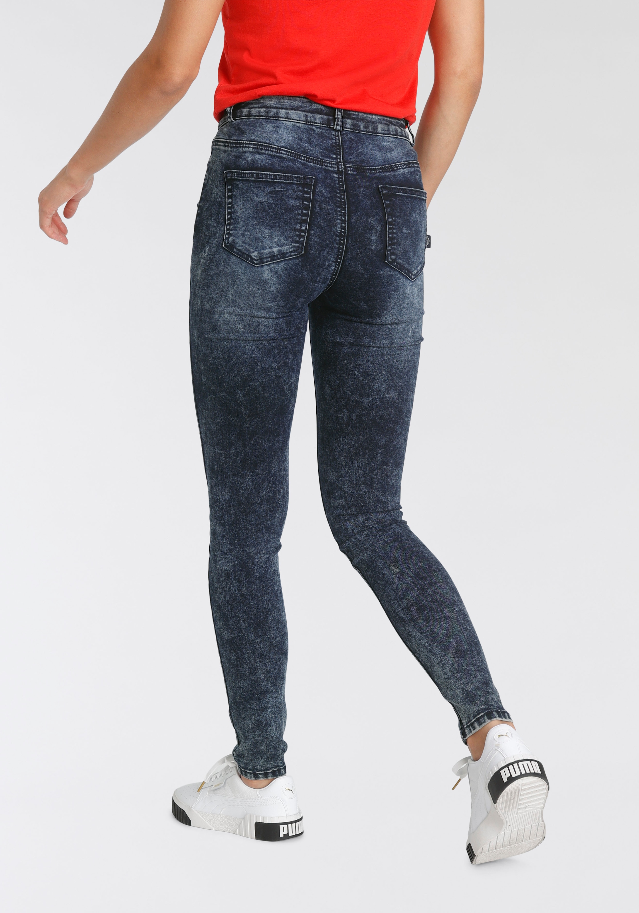 Arizona Skinny-fit-Jeans »Ultra Stretch moon washed«, Moonwashed Jeans  online kaufen