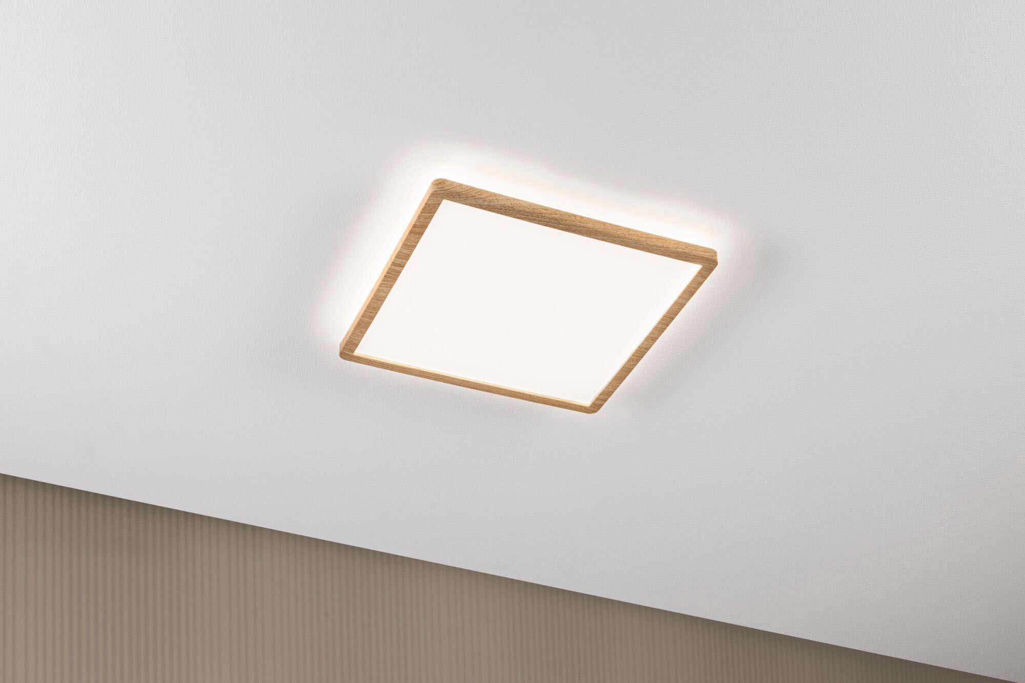 Paulmann LED Panel »Atria Shine 22W 4000K 293x293 Eiche Kunststoff IP44«, 1 flammig, Hintergrundbeleuchtung