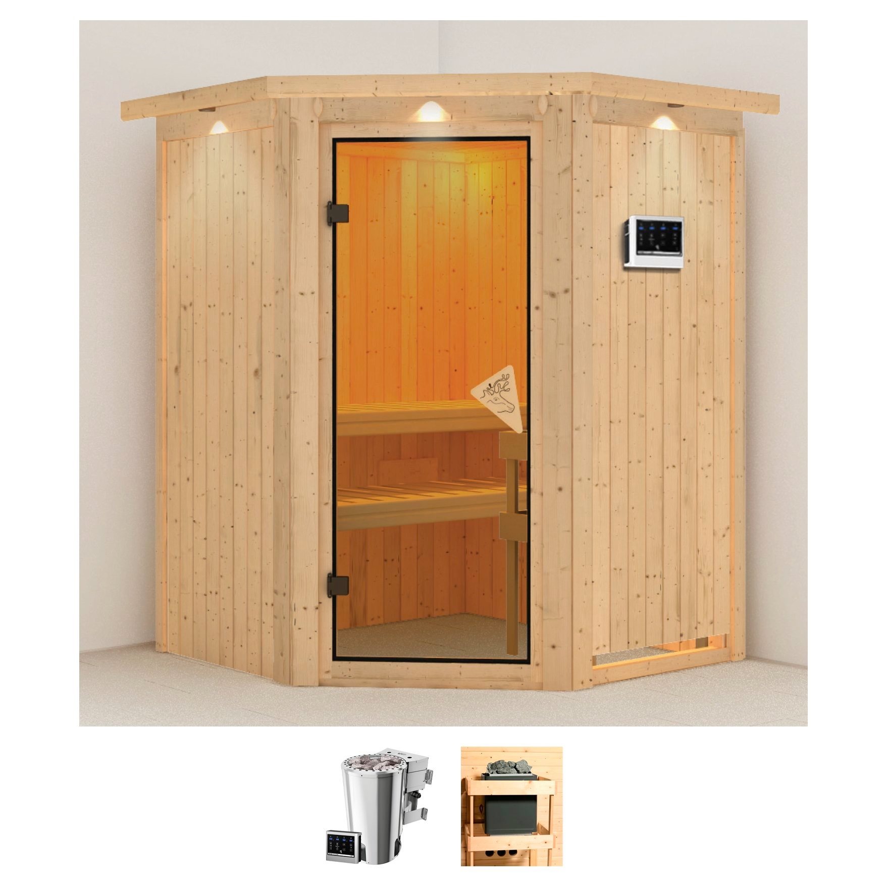 Karibu Sauna »Nanna«, 3,6-kW-Bio-Plug & Play Ofen mit externer Steuerung günstig online kaufen