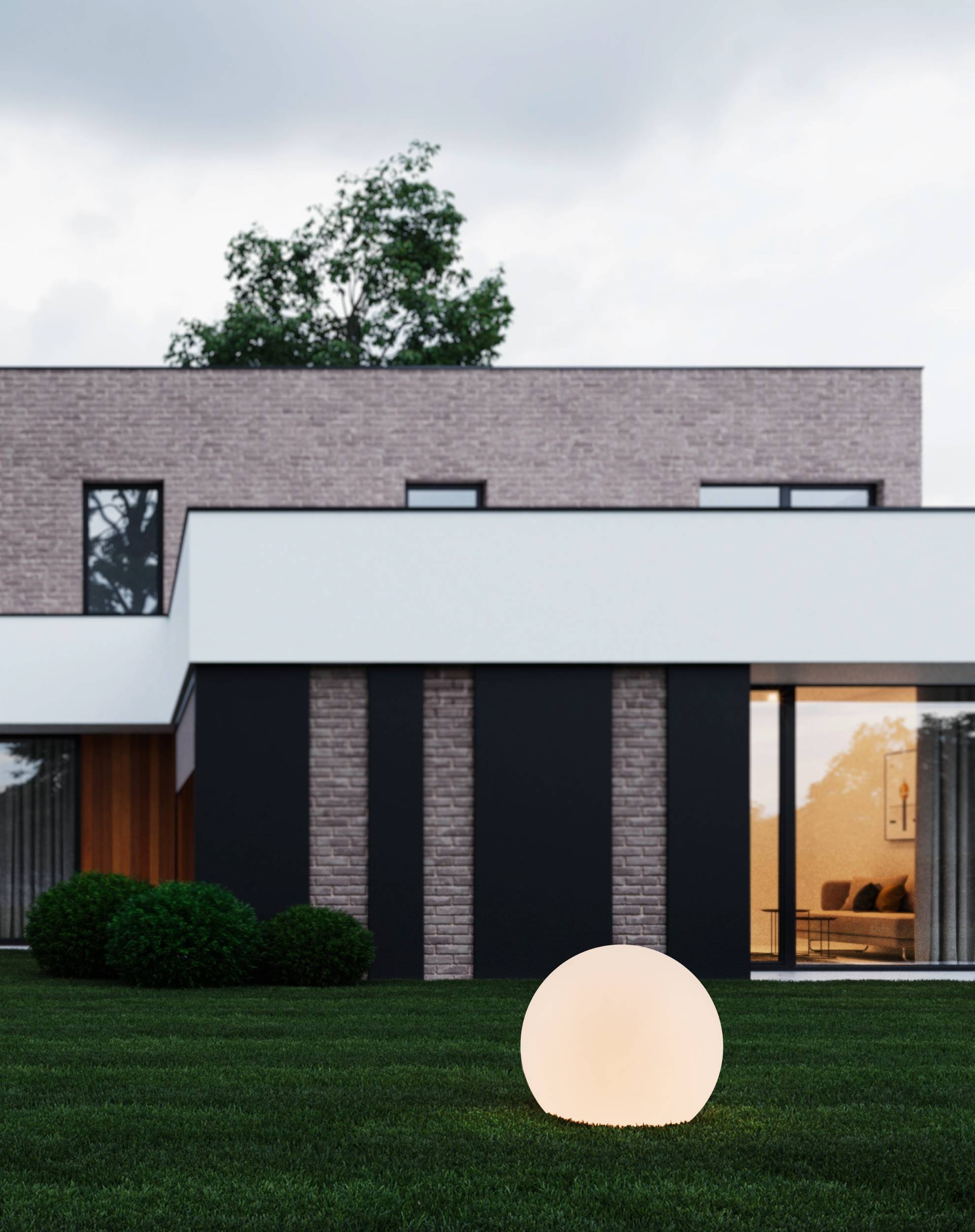 EGLO Stehlampe »Monterolo Garten Kugel, Stehlampe, Außenleuchte, Kunststoff, E27, IP65« E27 1 Stk. Stehleuchte - H39 x Ø39 cm - weiß - 1X40W exkl.